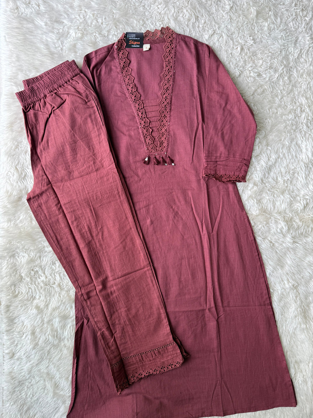 Khadi Cotton Kurti Pant Set