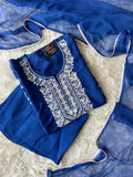 Pure Silk Kurti Pant Dupatta Set
