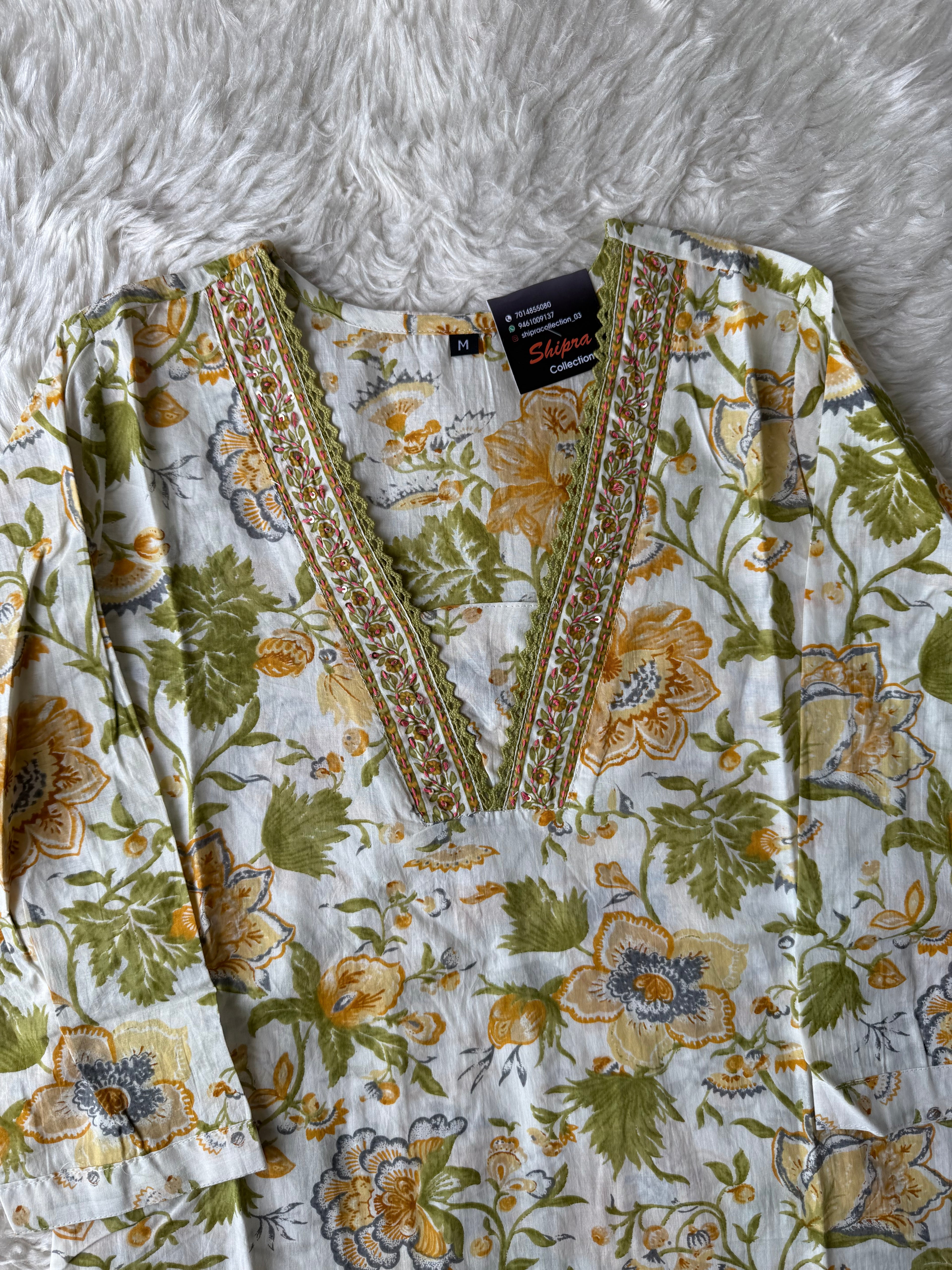 Soothing Print Kurti Pant Dupatta Set