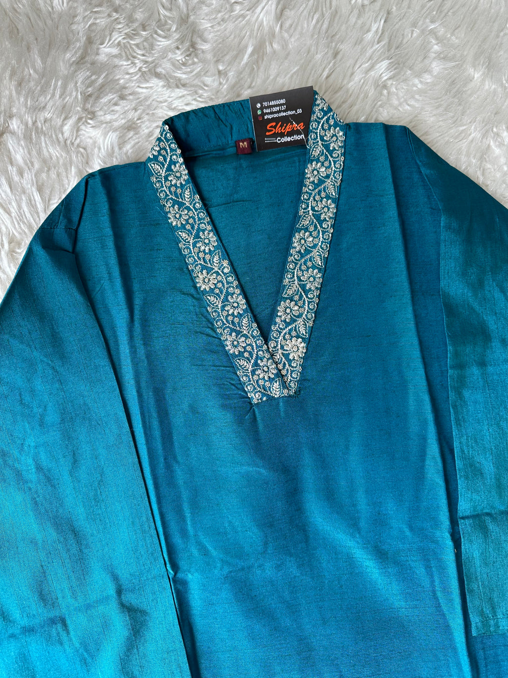 V-NECK Banglore Silk Kurti