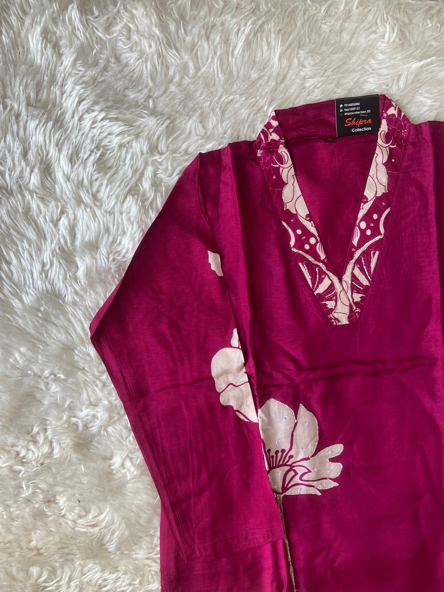 Russian Silk Kurti Pant Dupatta Set