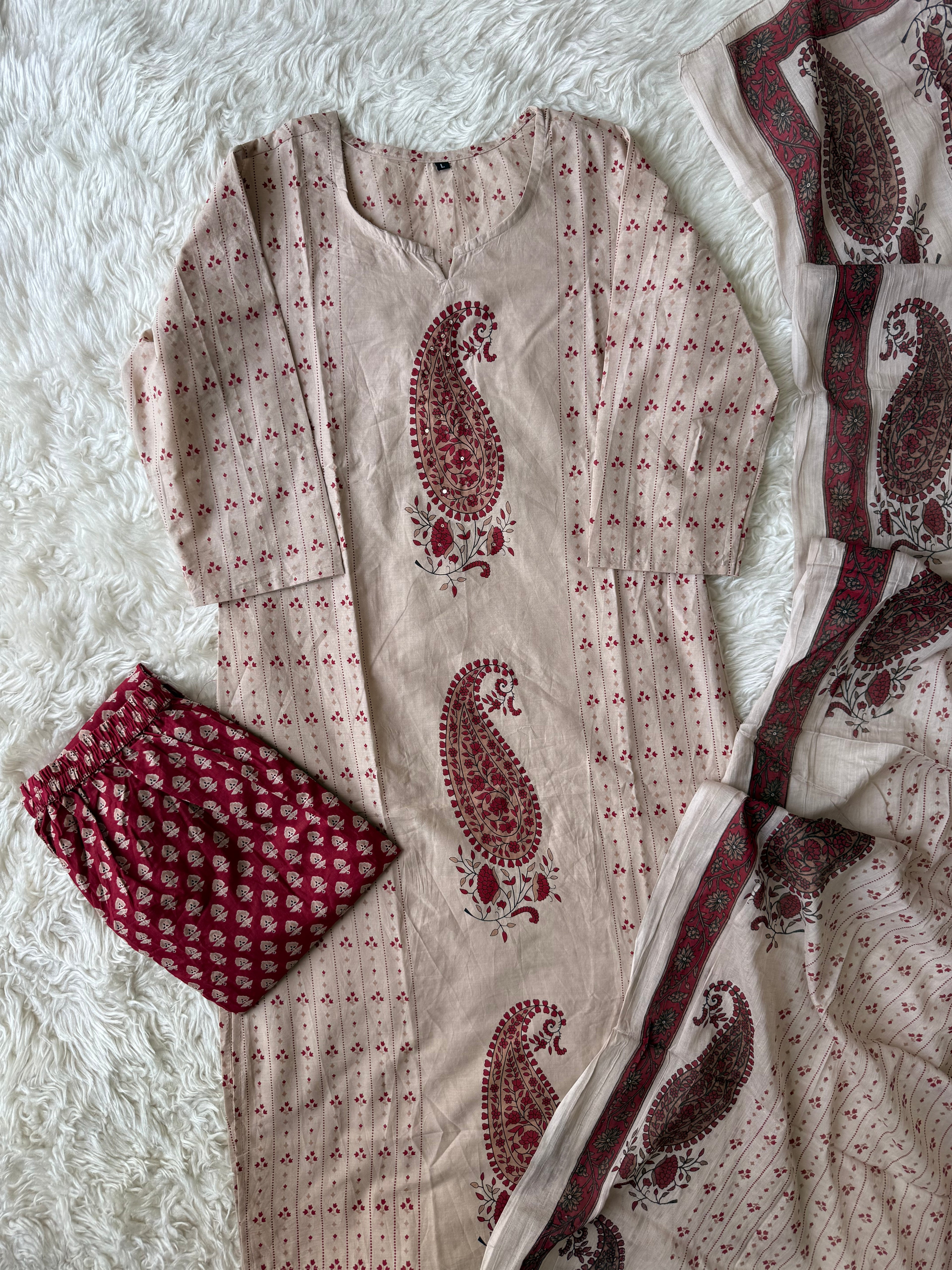Budget Friendly Kurti Pant Dupatta Set