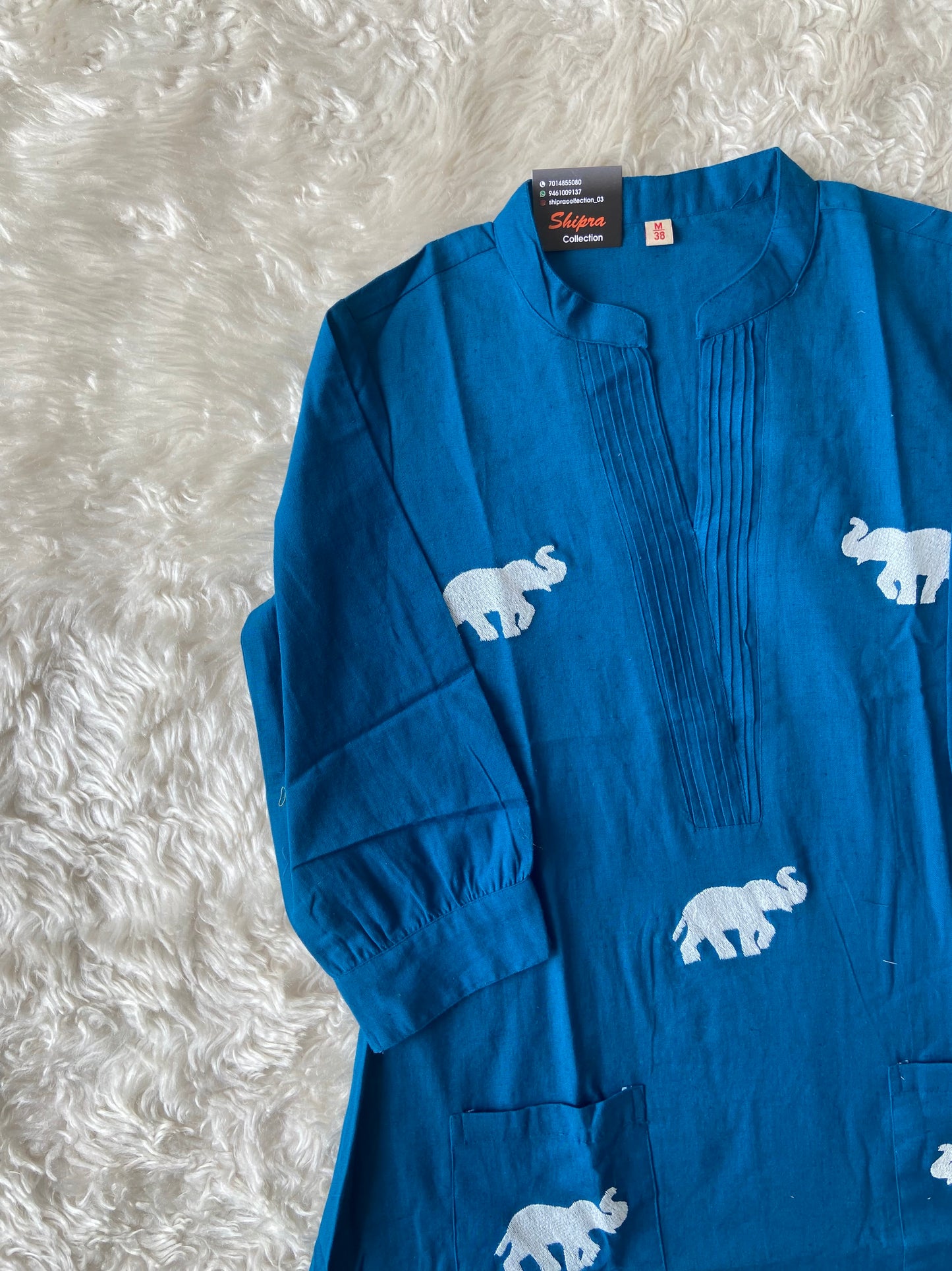 Elephant A-line Kurti Plazo Set