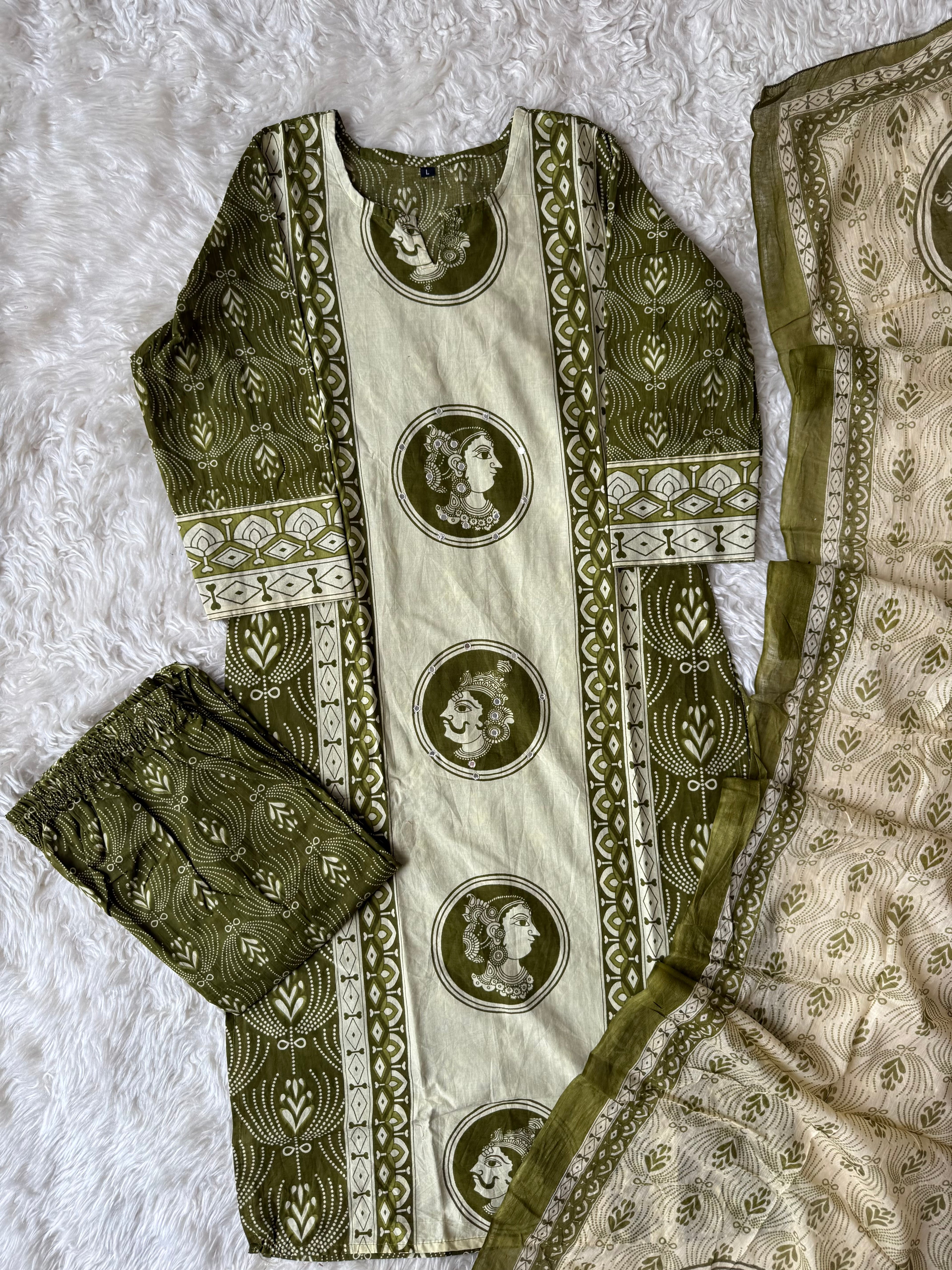 Budget Friendly Kurti Pant Dupatta Set