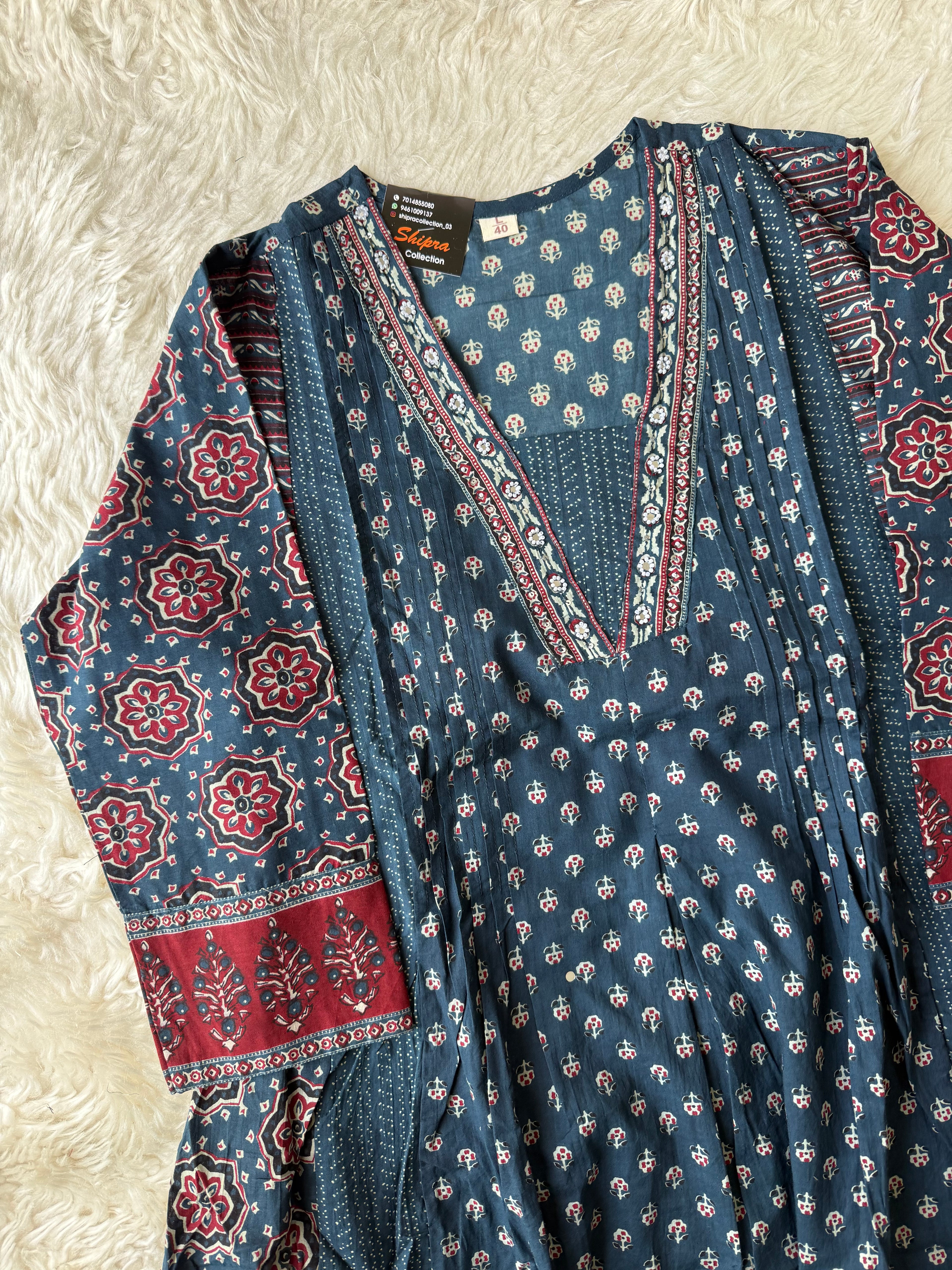 Premium Cotton Kurti plazo Dupatta Set