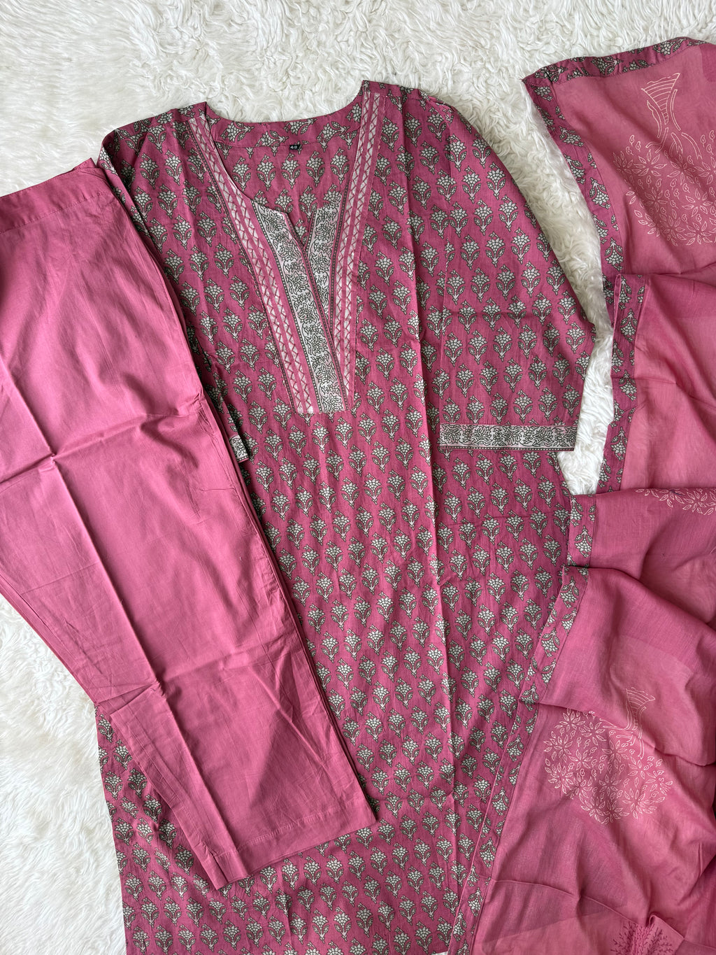 Premium Cotton Kurti Pant Dupatta Set