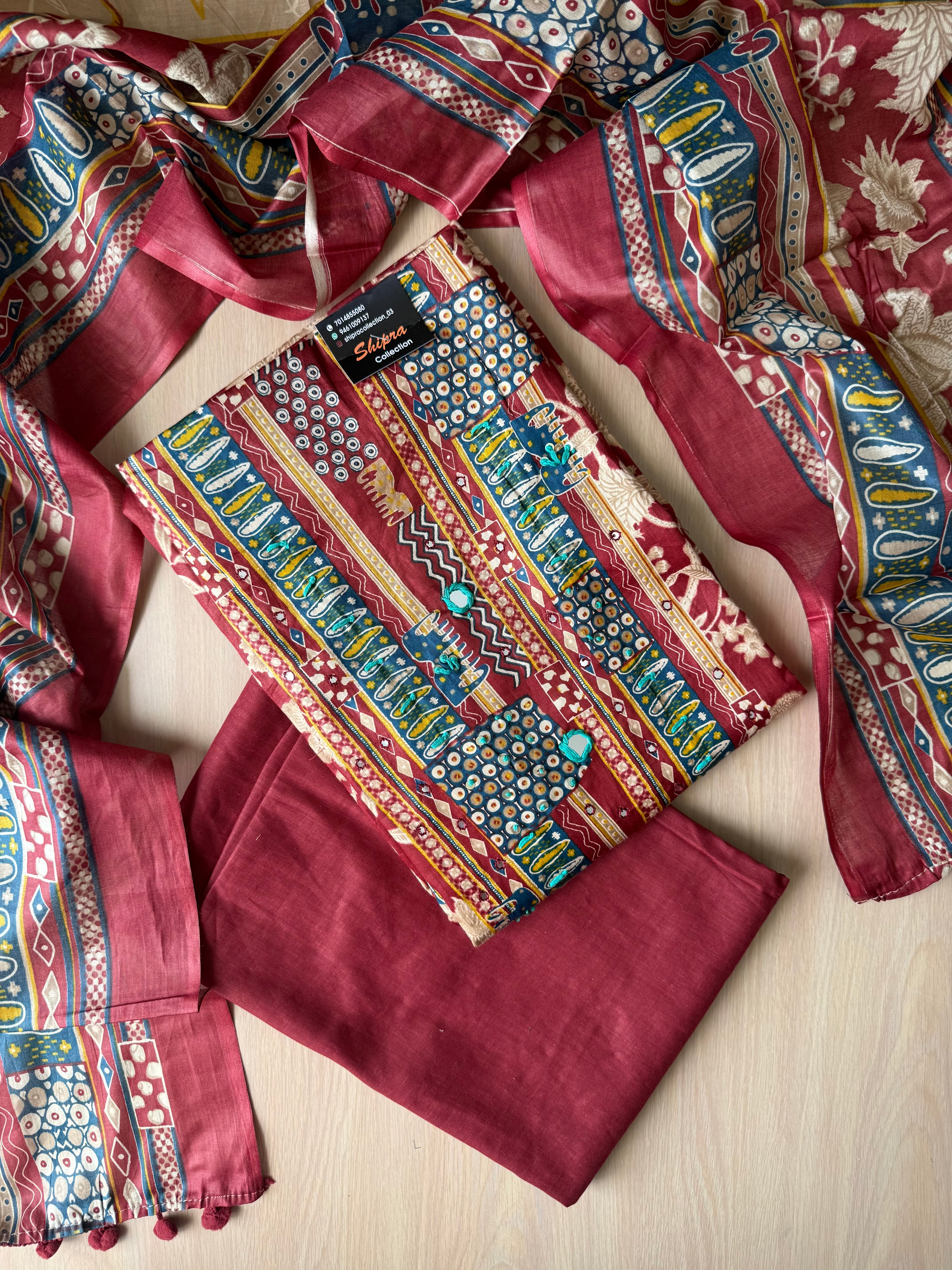 Premium Cotton Unstitched Set