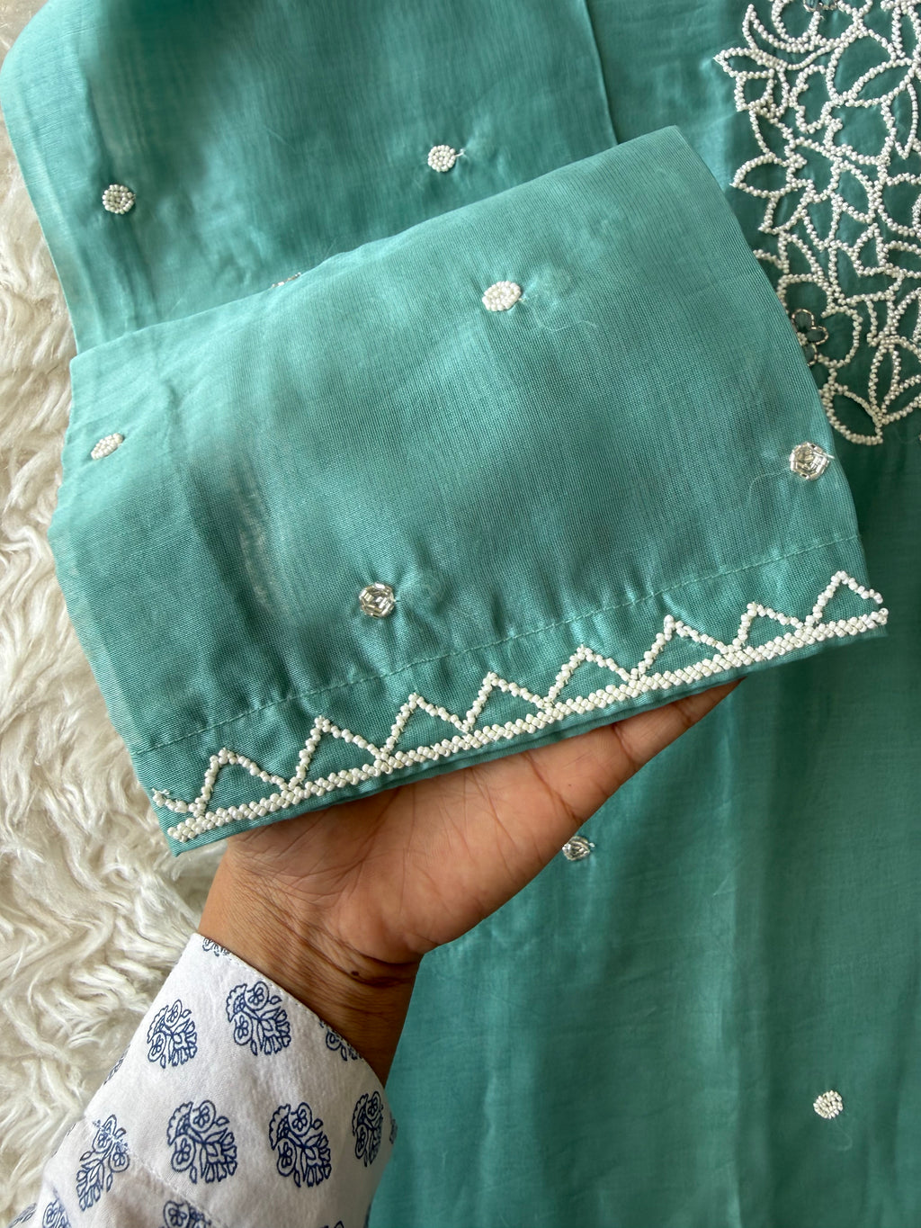 “Plus Size” Pure Chanderi Silk Kurti Pant Dupatta Set