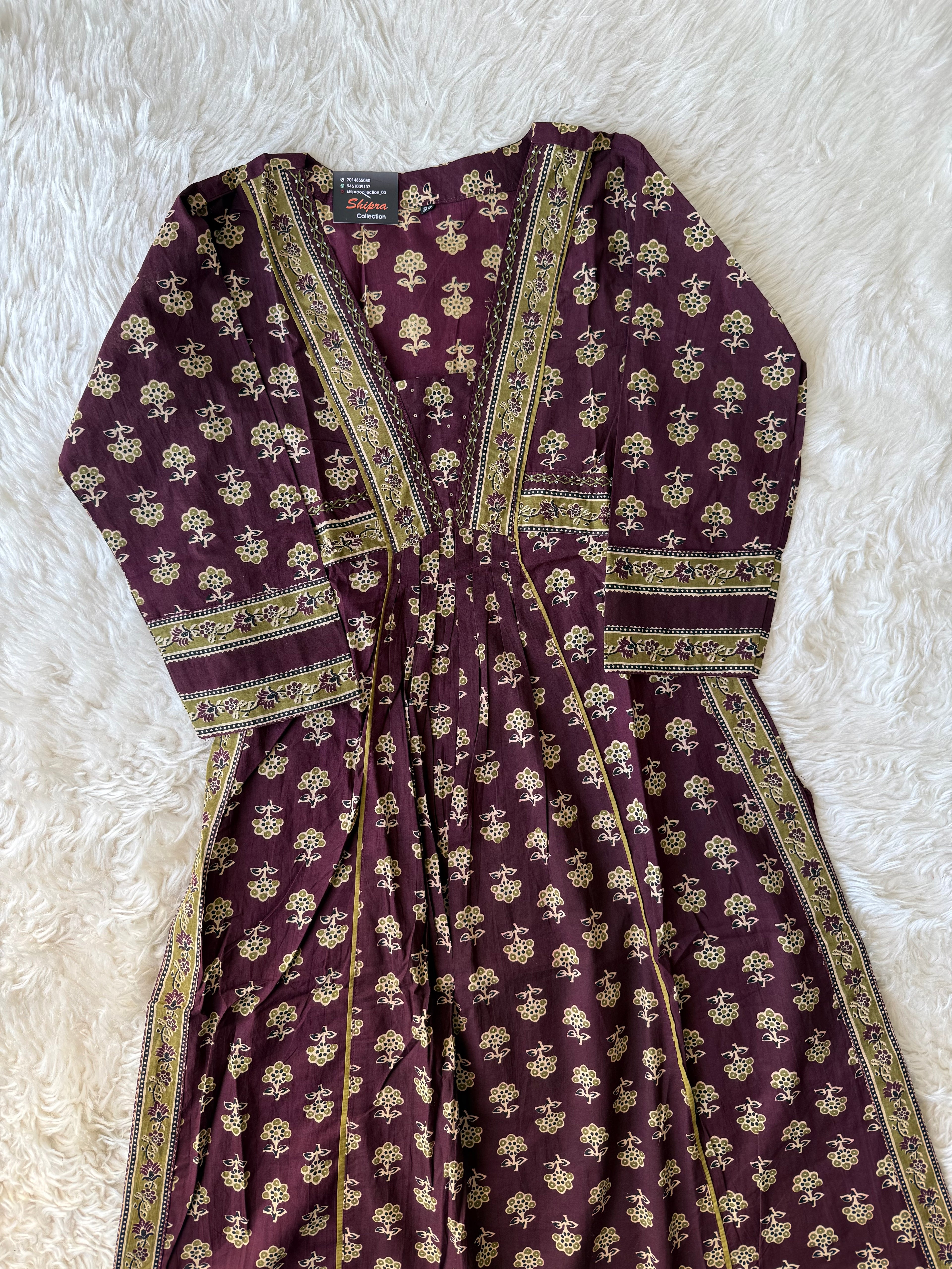 Premium Cotton Aline Kurti Plazo Dupatta Set