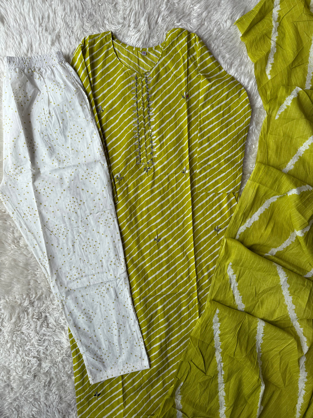 Premium Cotton Lehariya Set