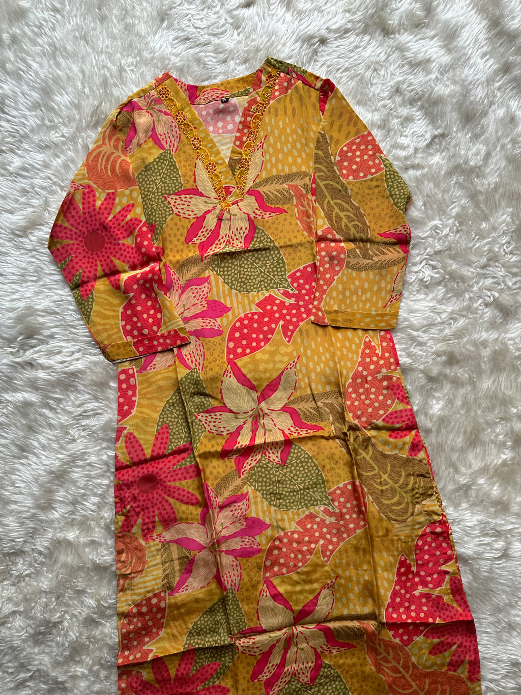 Crepe Silk Kurti Pant Set