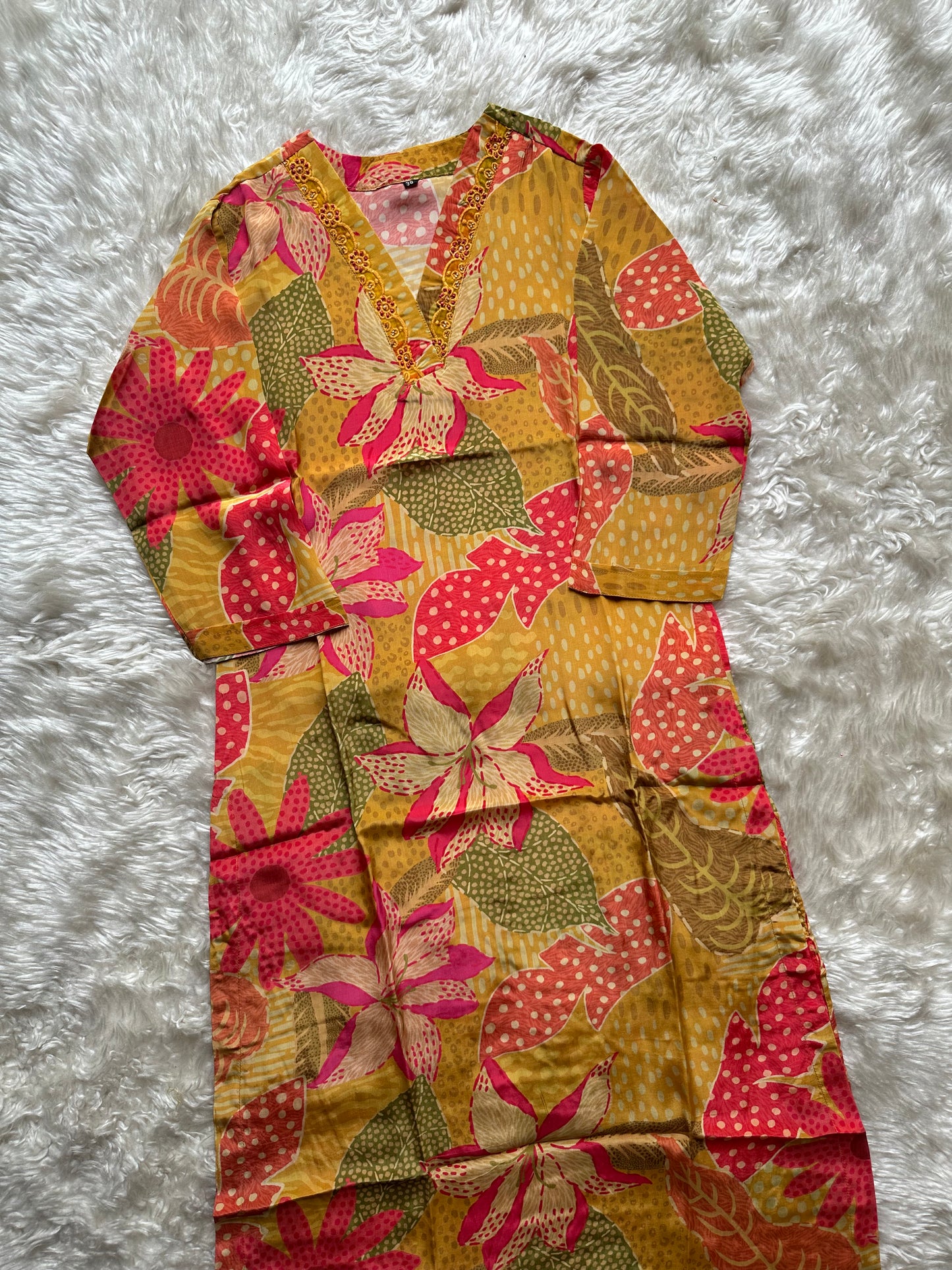 Crepe Silk Kurti Pant Set
