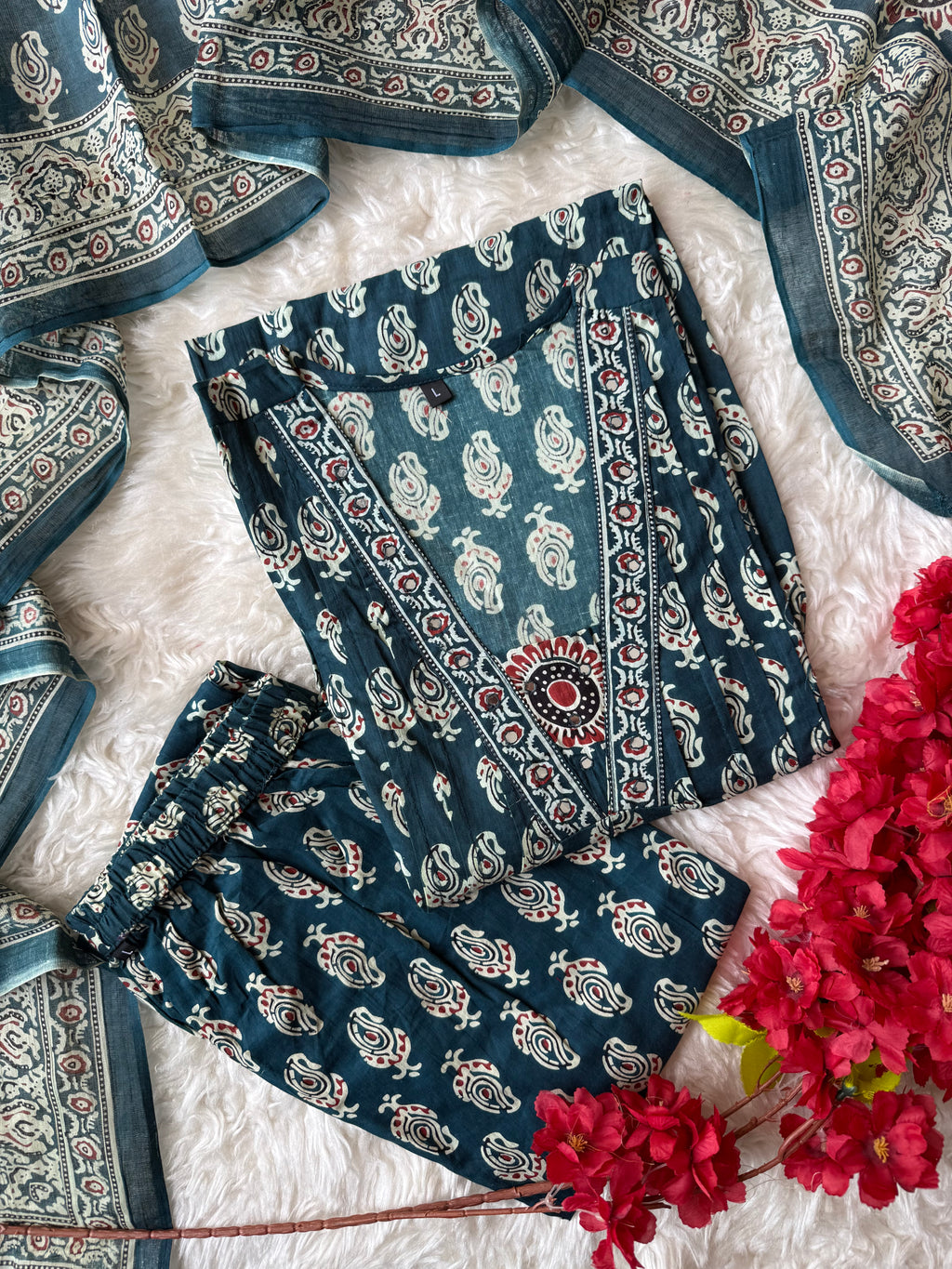 Budget Friendly Kurti Pant Dupatta Set
