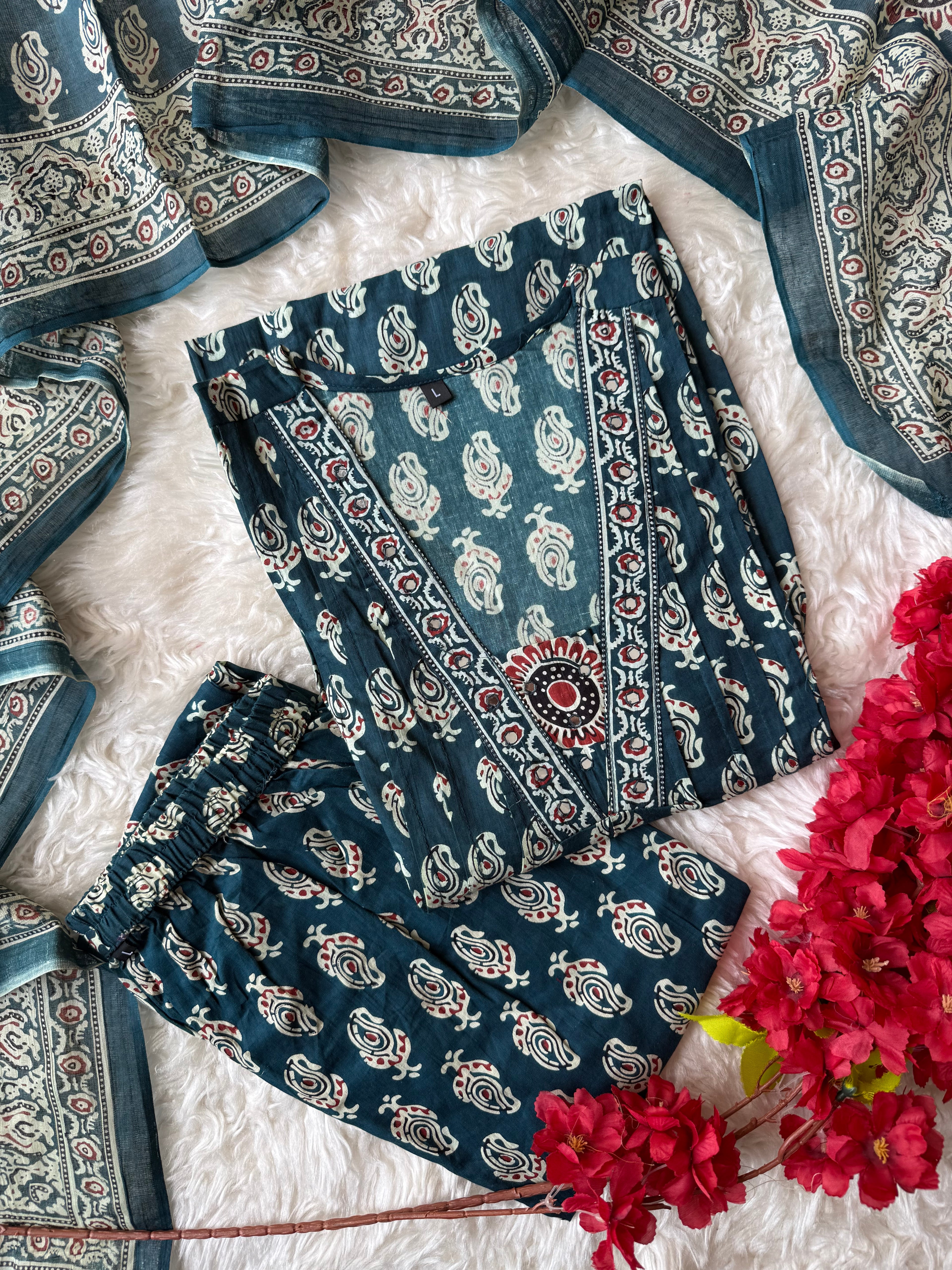 Budget Friendly Kurti Pant Dupatta Set