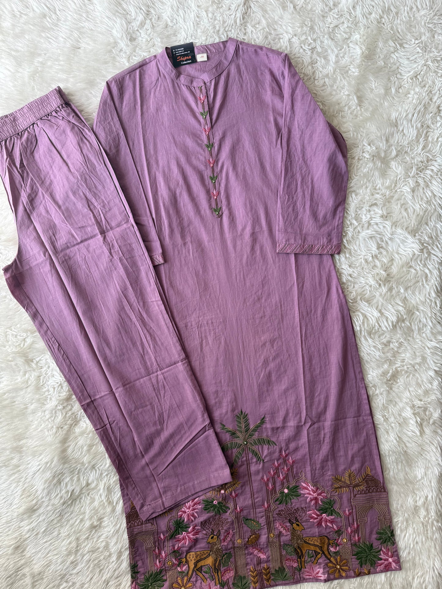 Pure Slub Cotton Kurti Pant Set