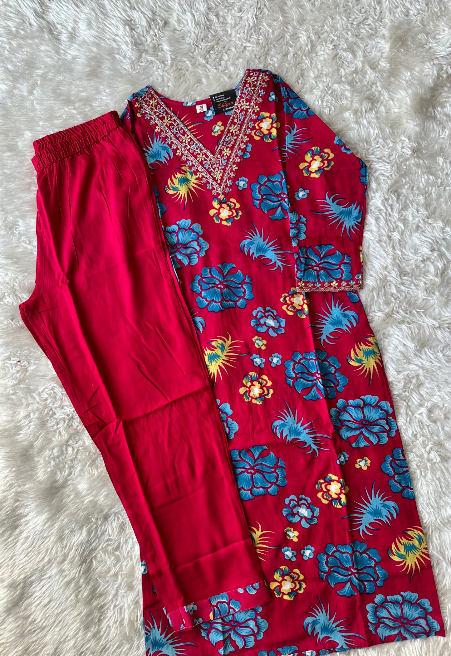 Rayon Kurti Pant Set