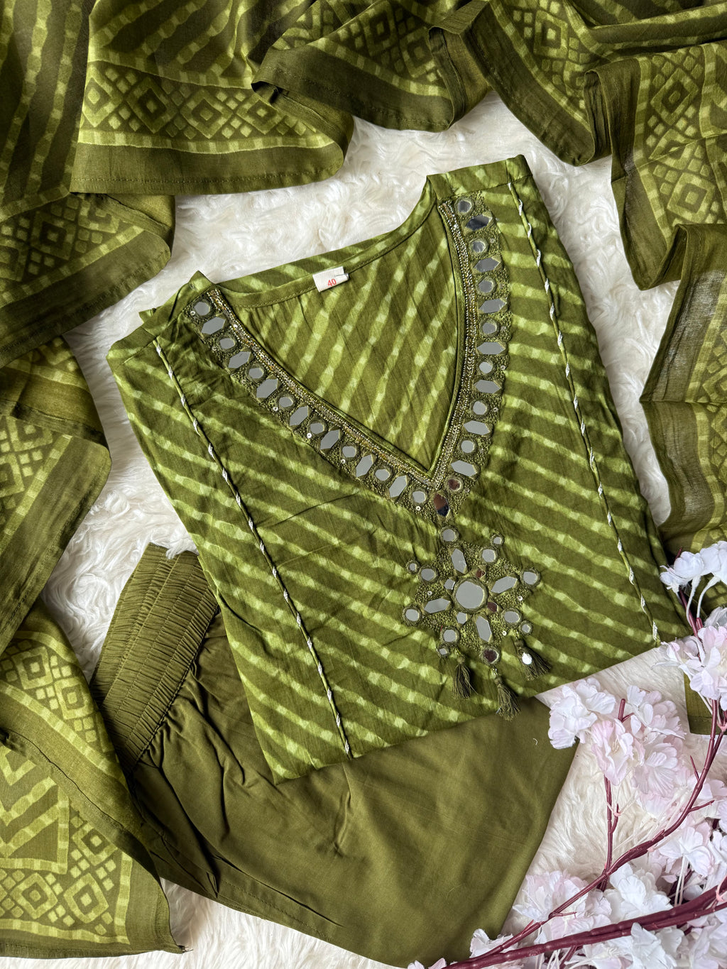 Premium Cotton Lehariya Set
