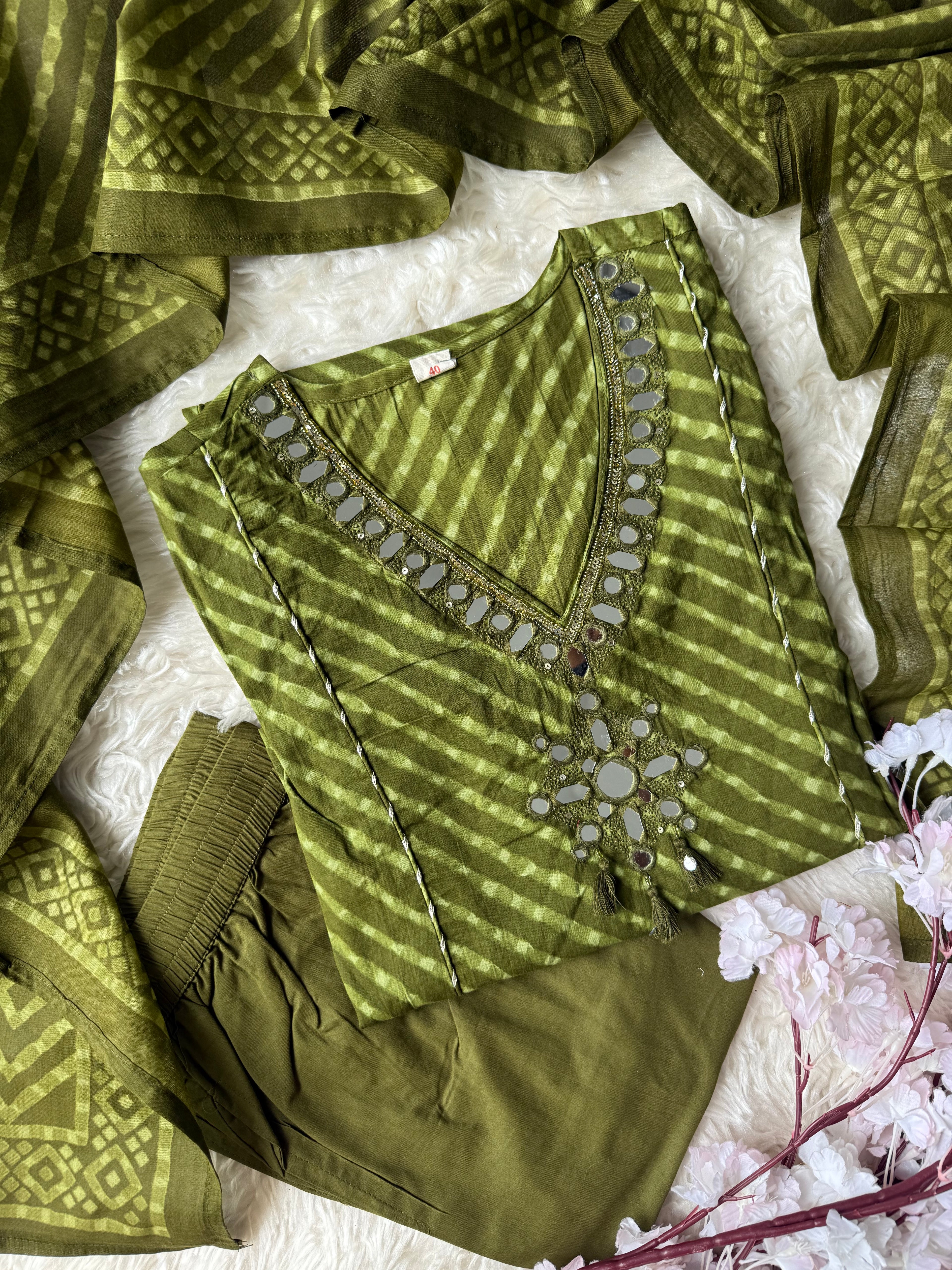 Premium Cotton Lehariya Set