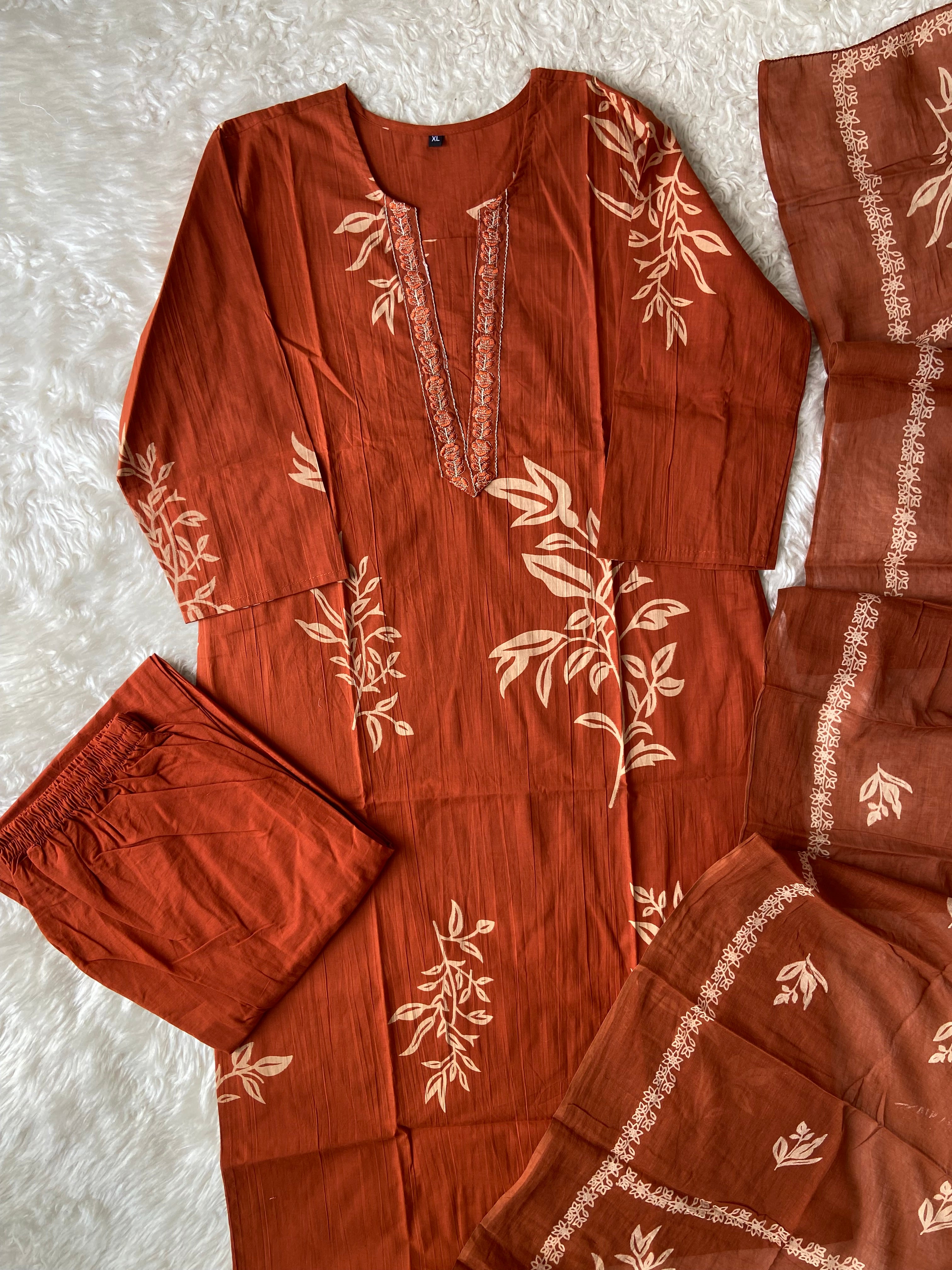 Budget Friendly Kurti Pant Dupatta Set