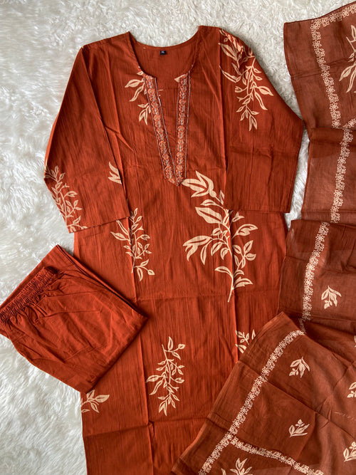 Budget Friendly Kurti Pant Dupatta Set
