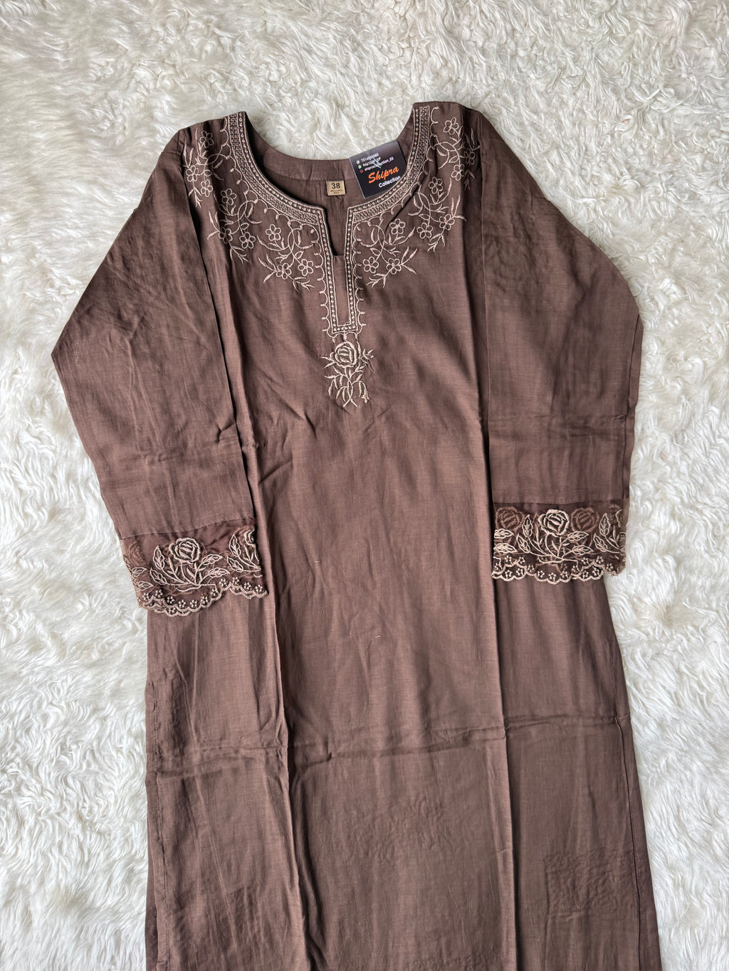 Mul Chanderi Kurti Pant Dupatta Set