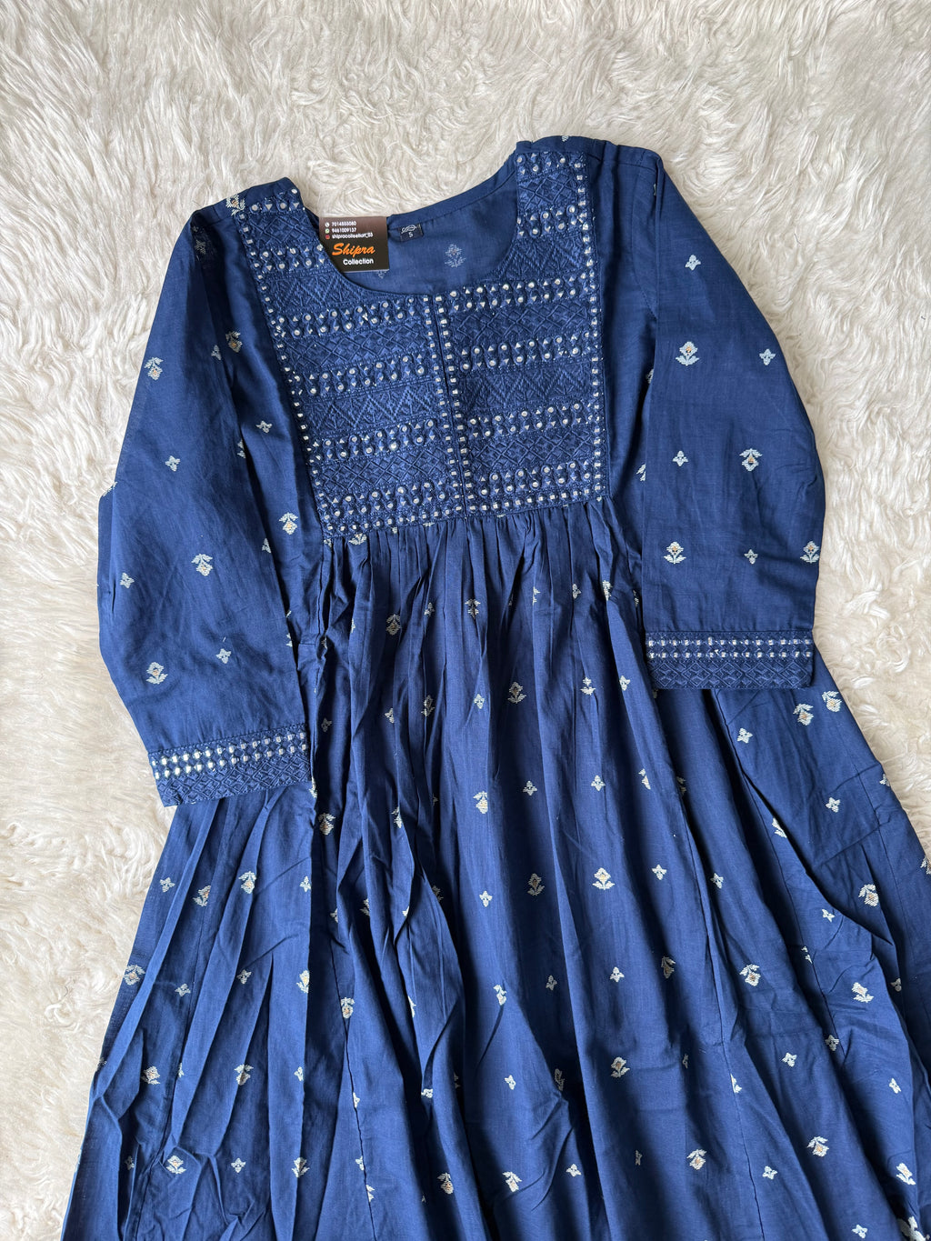 Premium Cotton ANARKALI Kurti Pant Dupatta Set