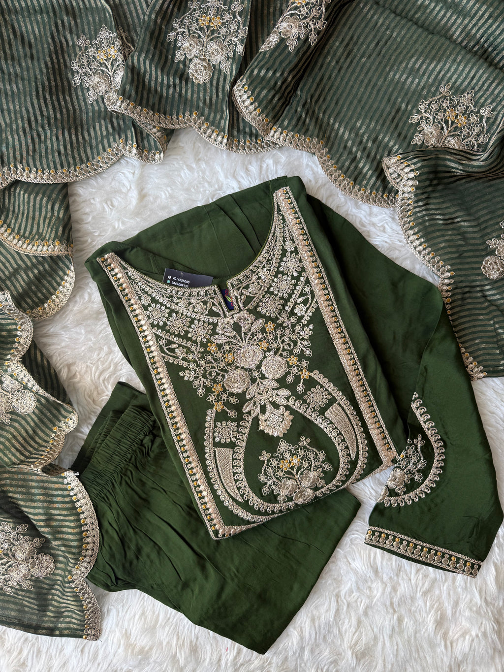 Premium Muslin Silk Kurti Pant Dupatta Set