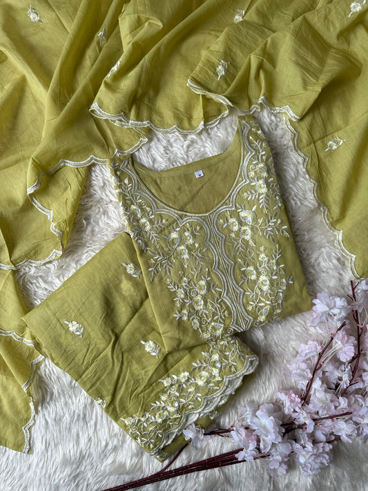 Mul Cotton Kurti Sharara Dupatta Set