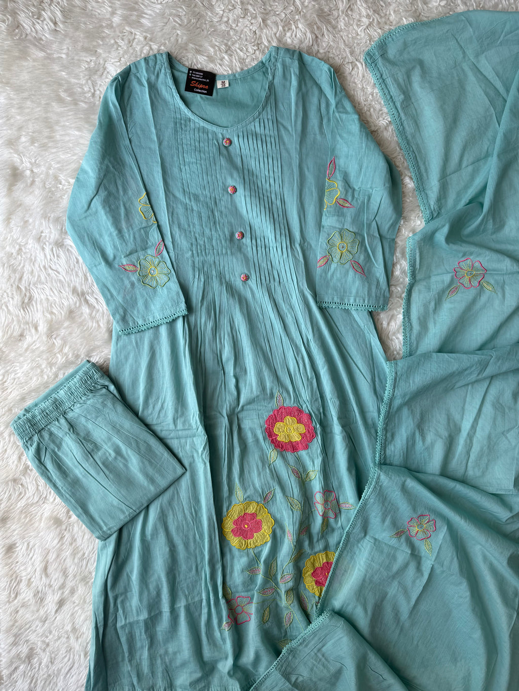 Mul Cotton Kurti Pant Dupatta Set
