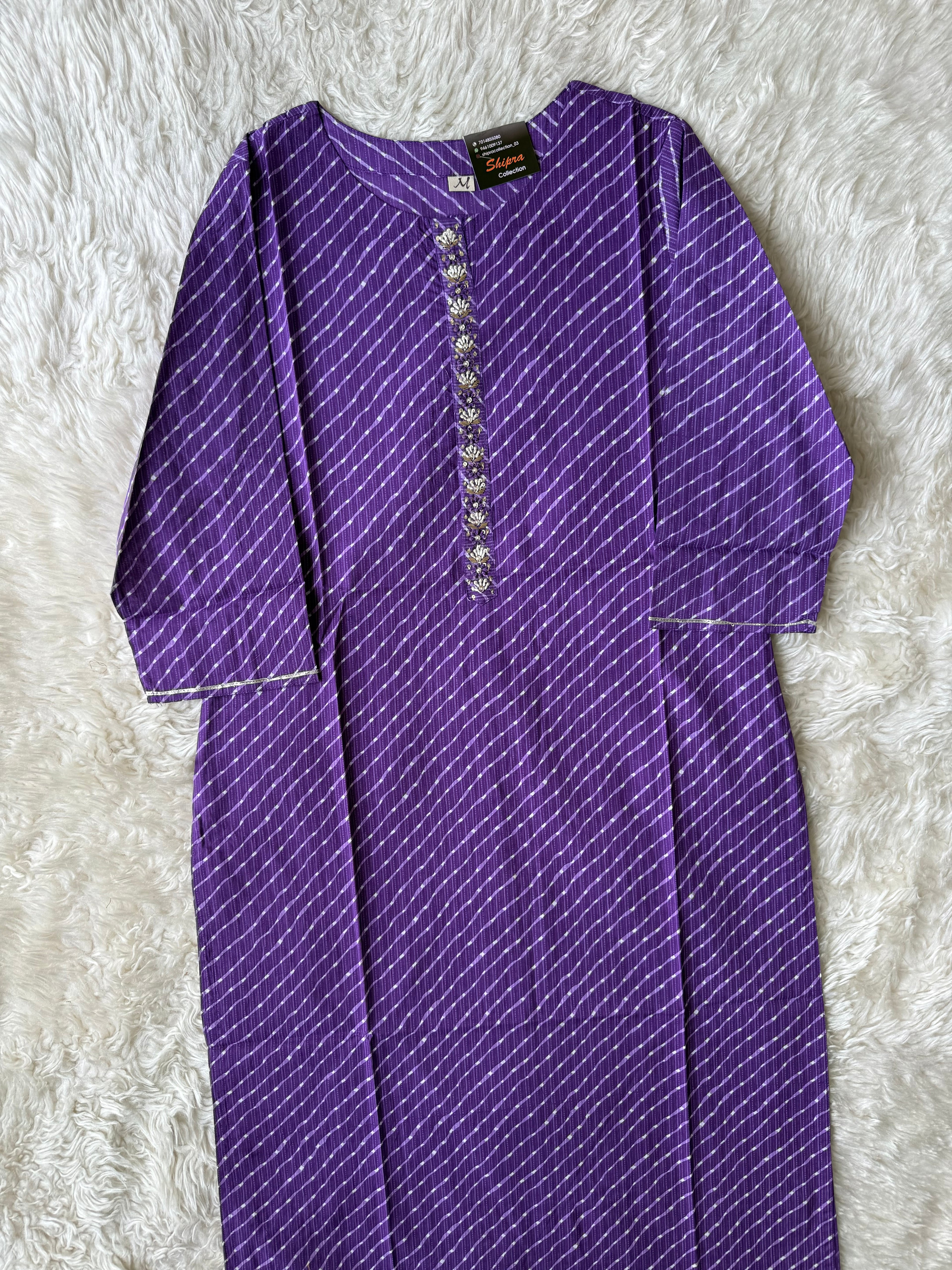 Premium Cotton Lehariya Kurti