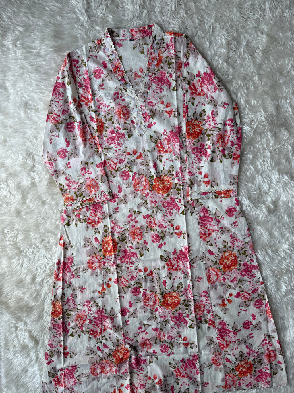 Premium Cotton Aline Kurti Pant Dupatta Set