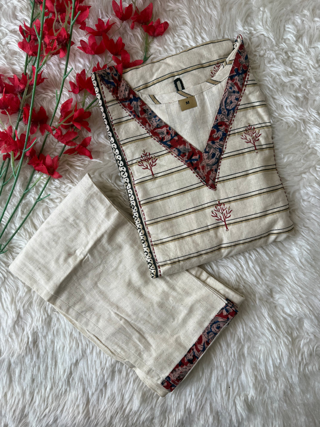 Khadi Cotton Kurti Pant Set