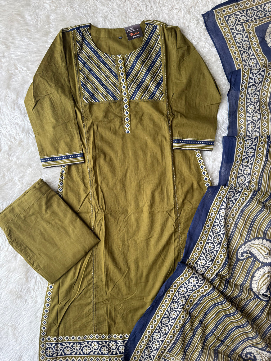Premium Cotton Kurti Pant Dupatta Set