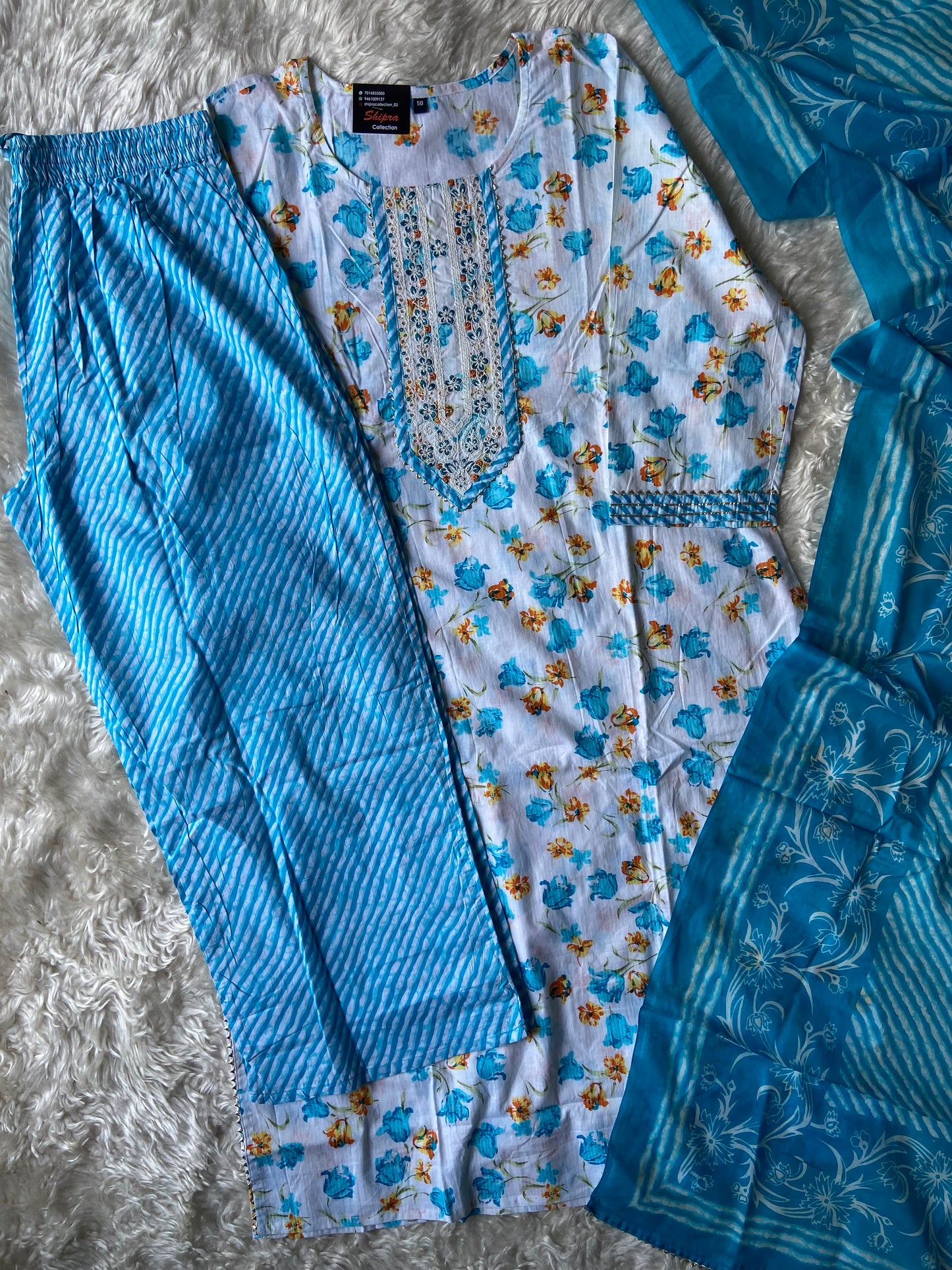 Budget Friendly Kurti Pant Dupatta Set