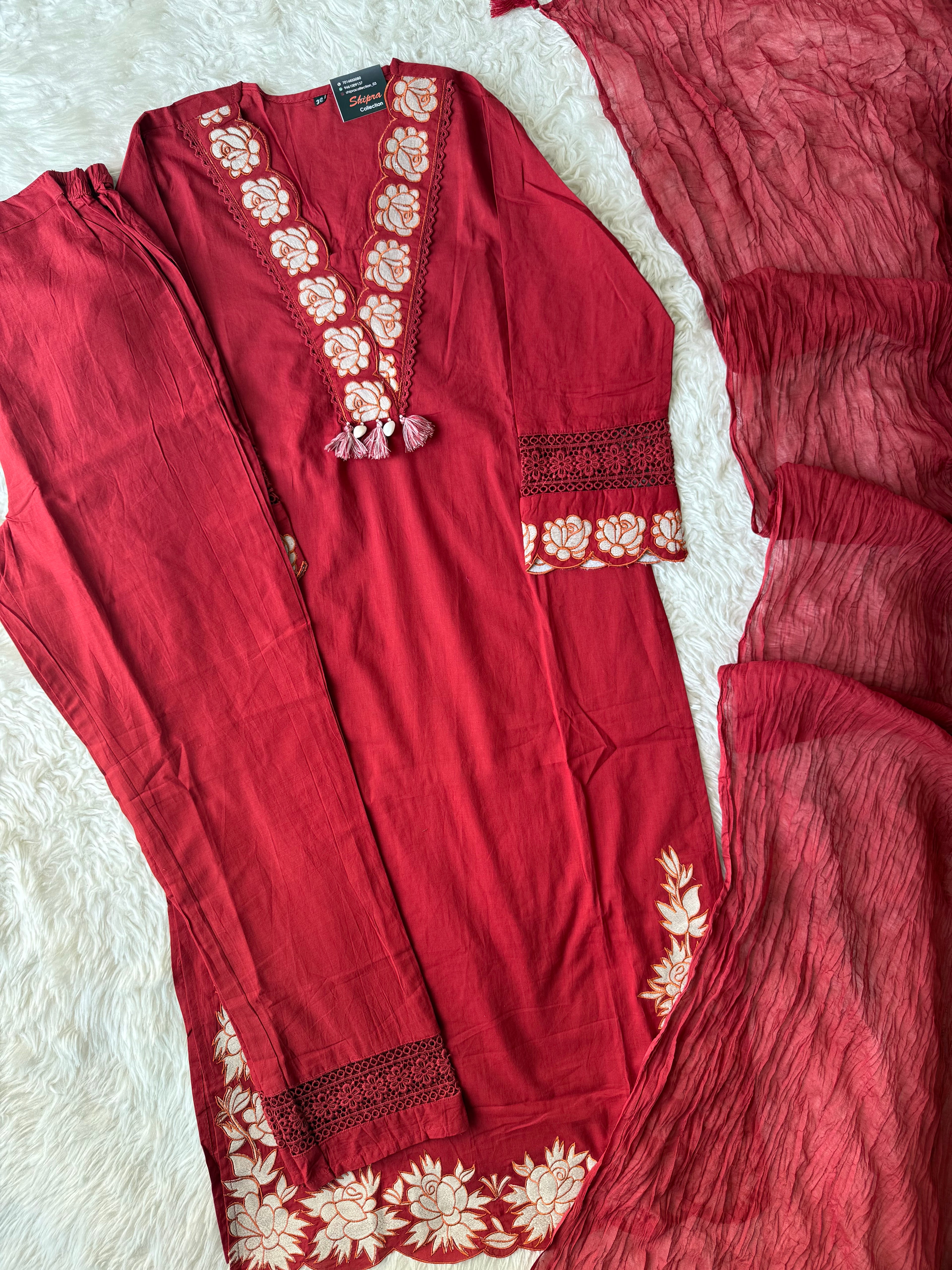 Premium Cotton Kurti Pant Dupatta Set