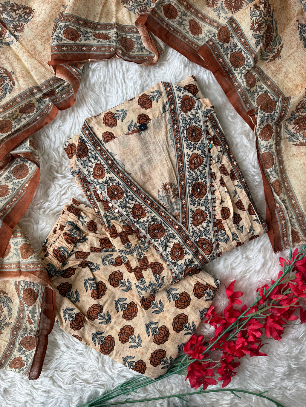 Budget Friendly FLARE Kurti Pant Dupatta Set