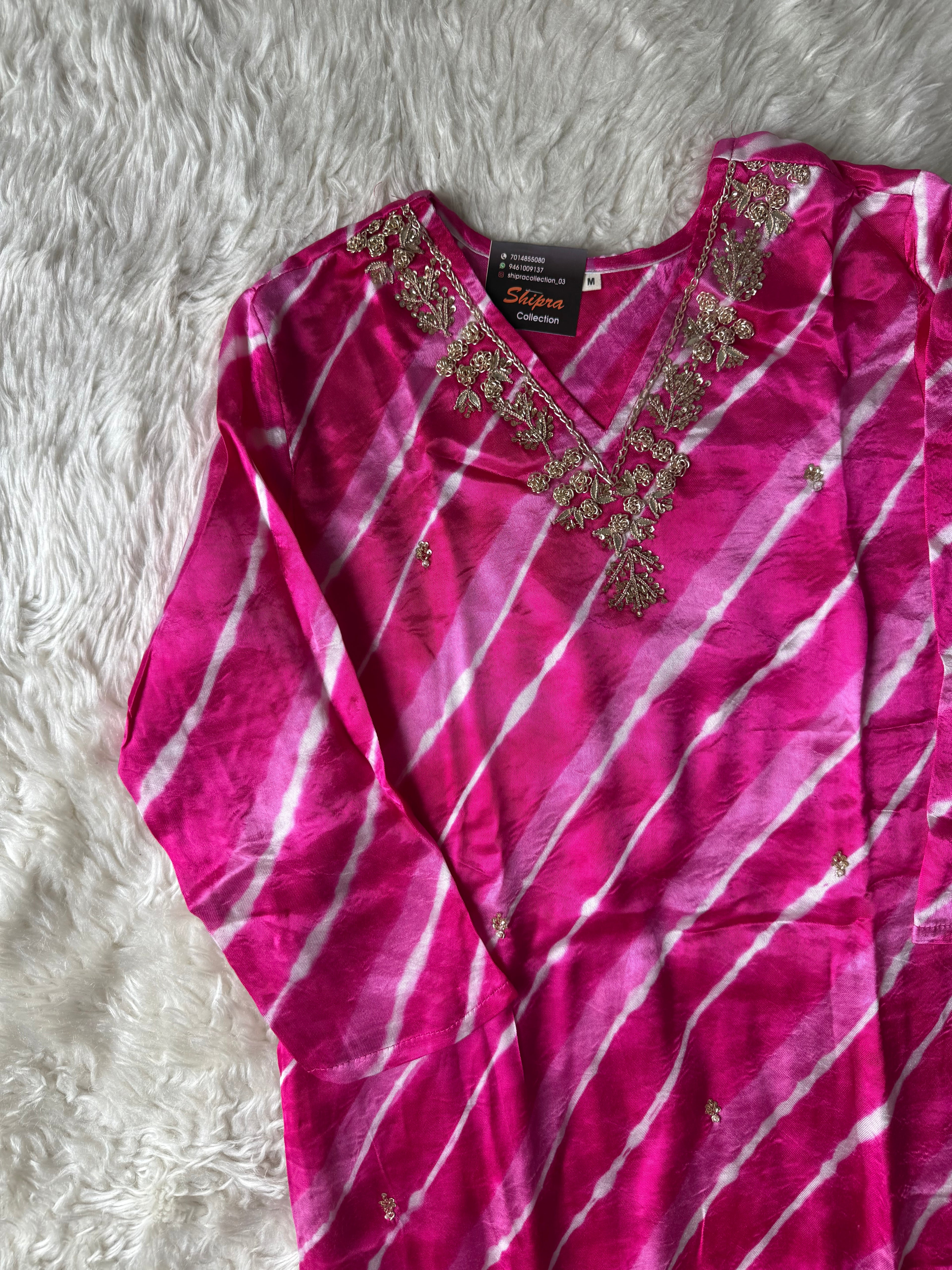 Gazi Silk Kurti Pant Dupatta Set