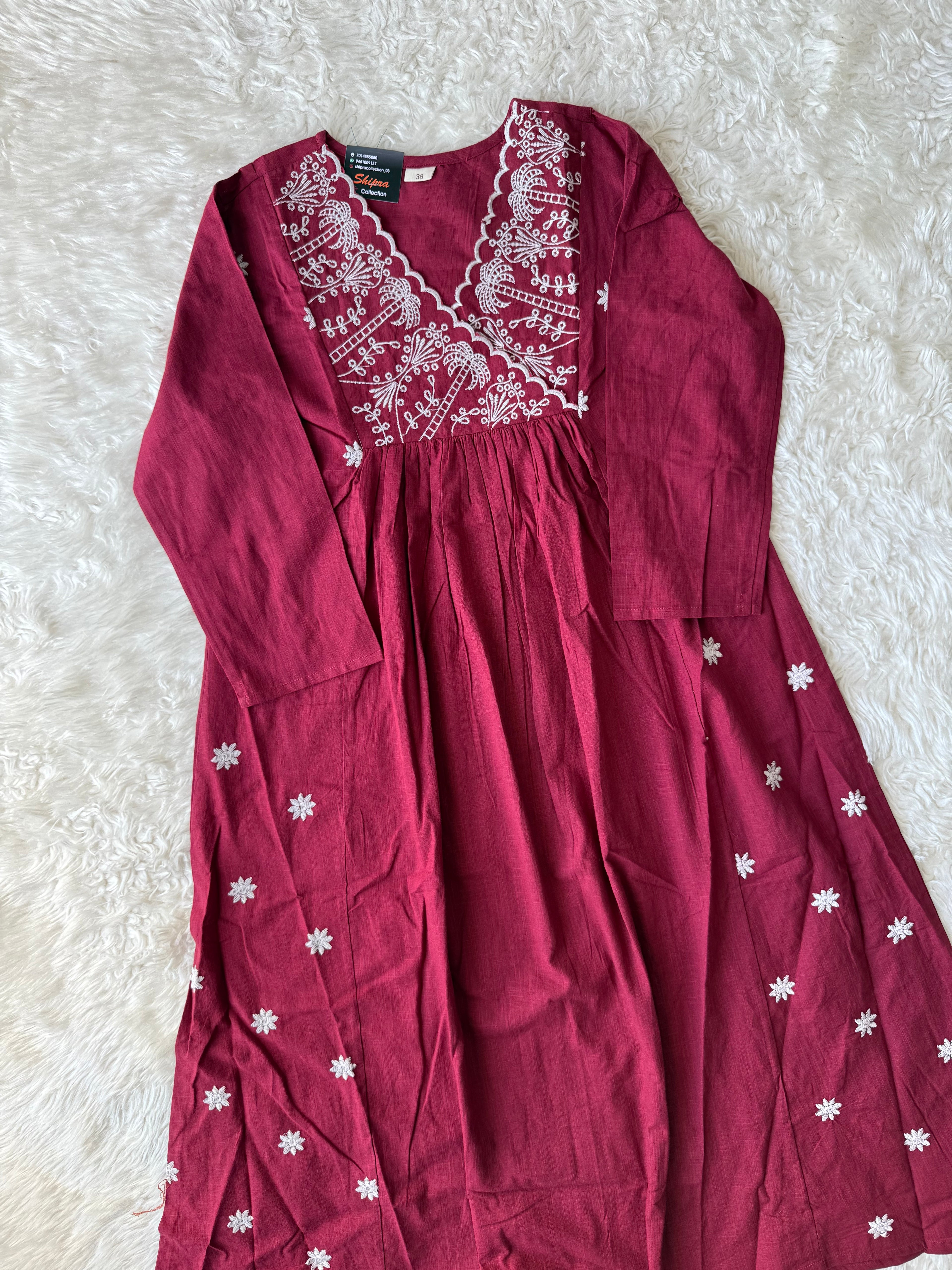 Khadi Cotton Kurti Plazo Set