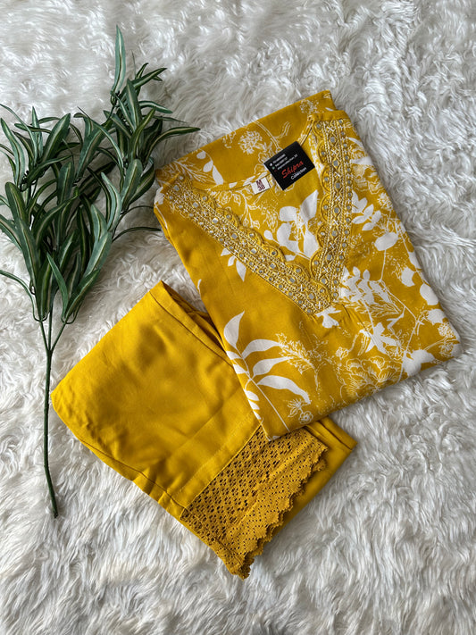 Rayon Kurti Pant Set