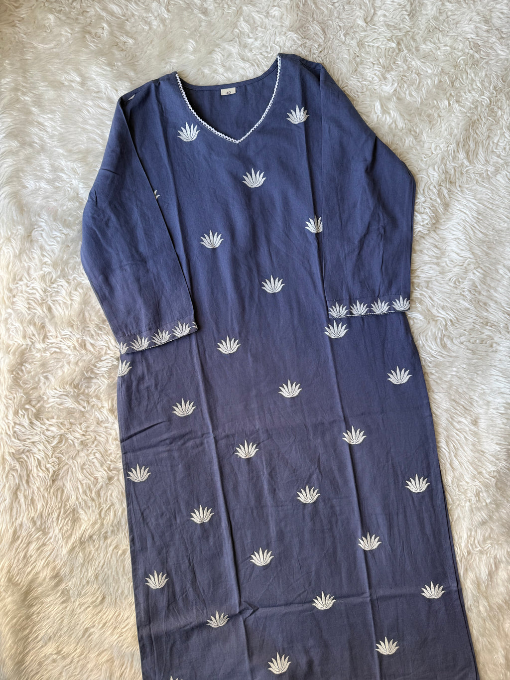 Khadi Cotton Kurti Pant Dupatta Set