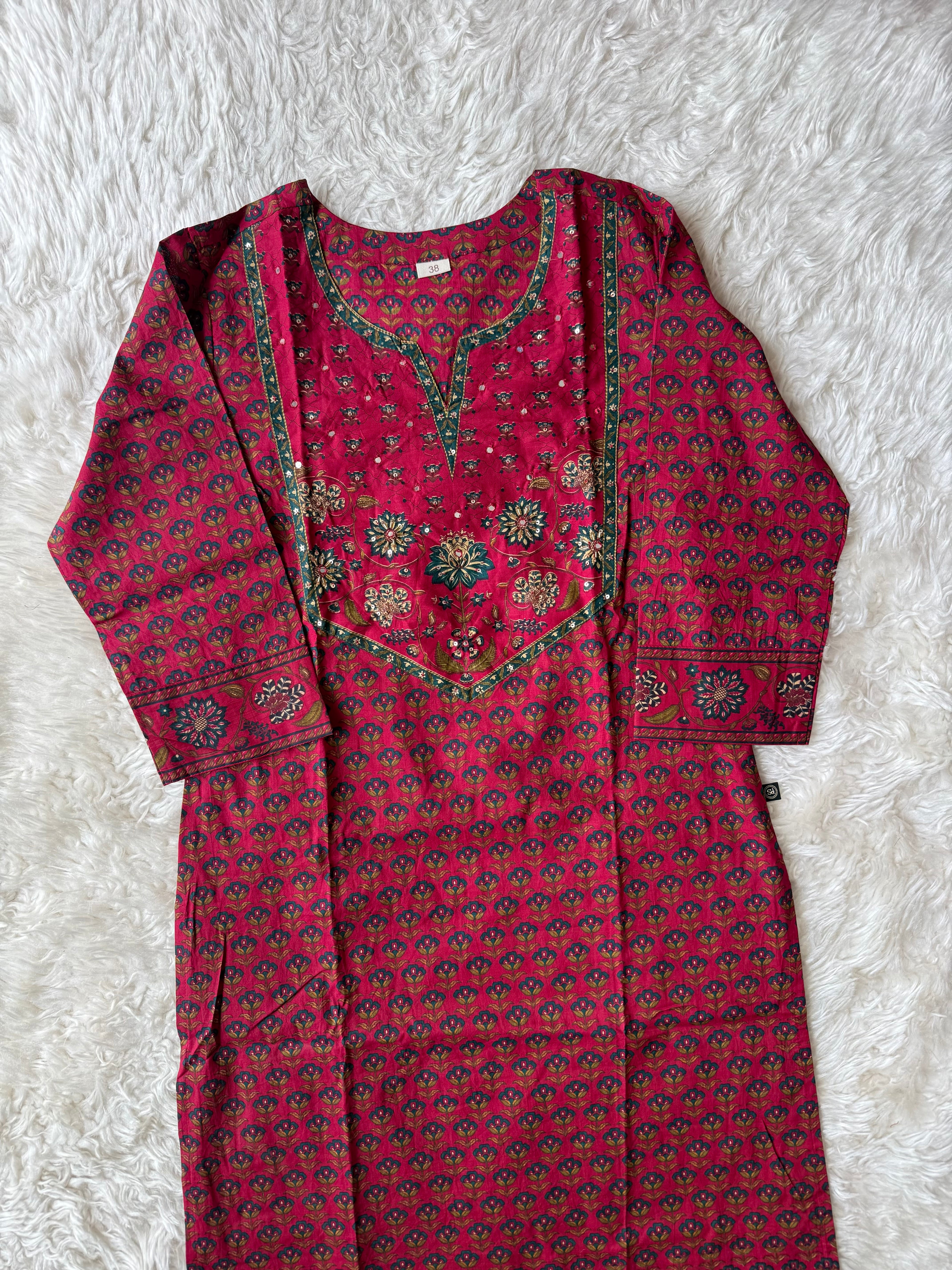 Premium Cotton Kurti Pant Dupatta Set