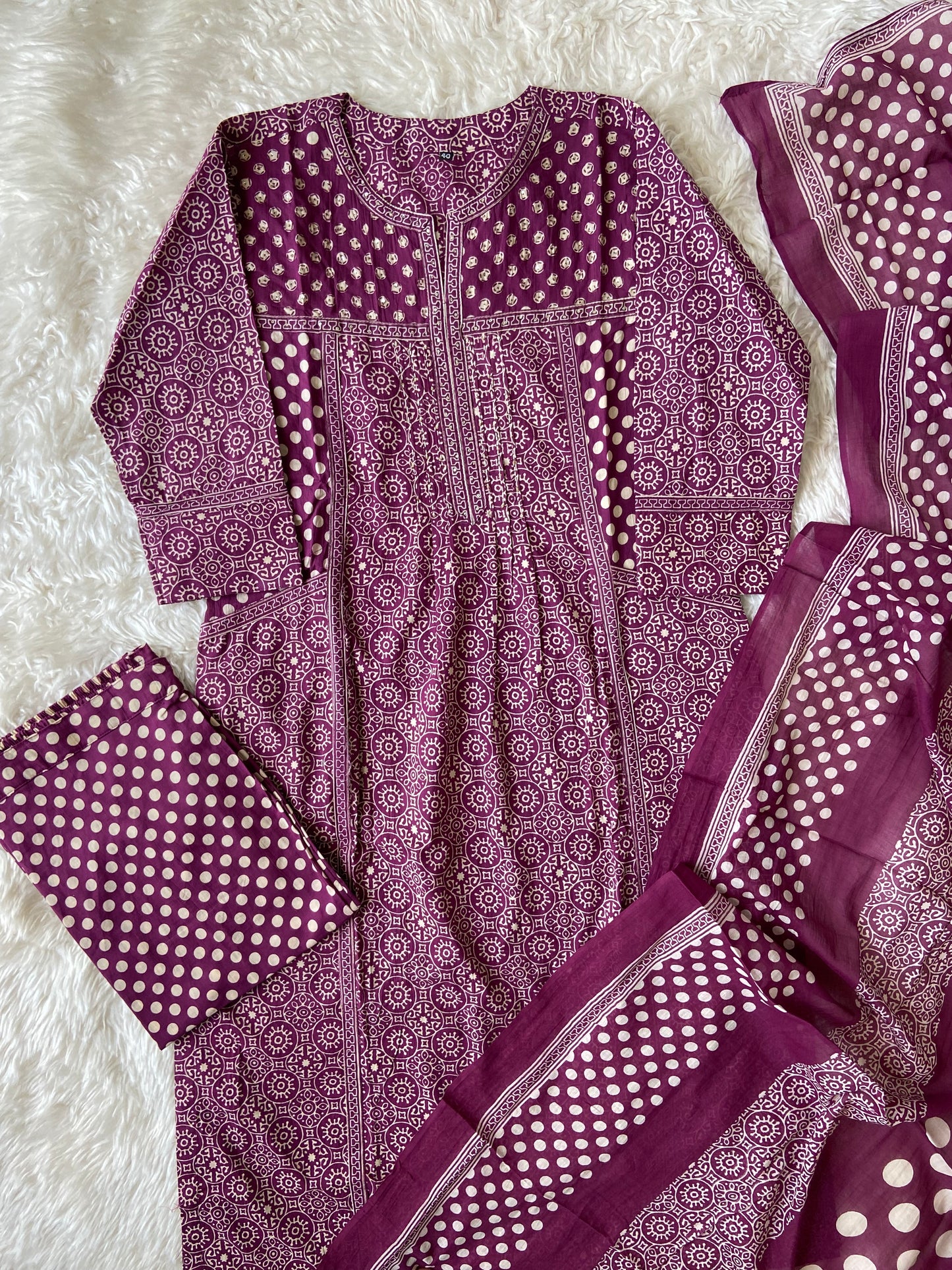 Premium Cotton Kurti Pant Dupatta Set