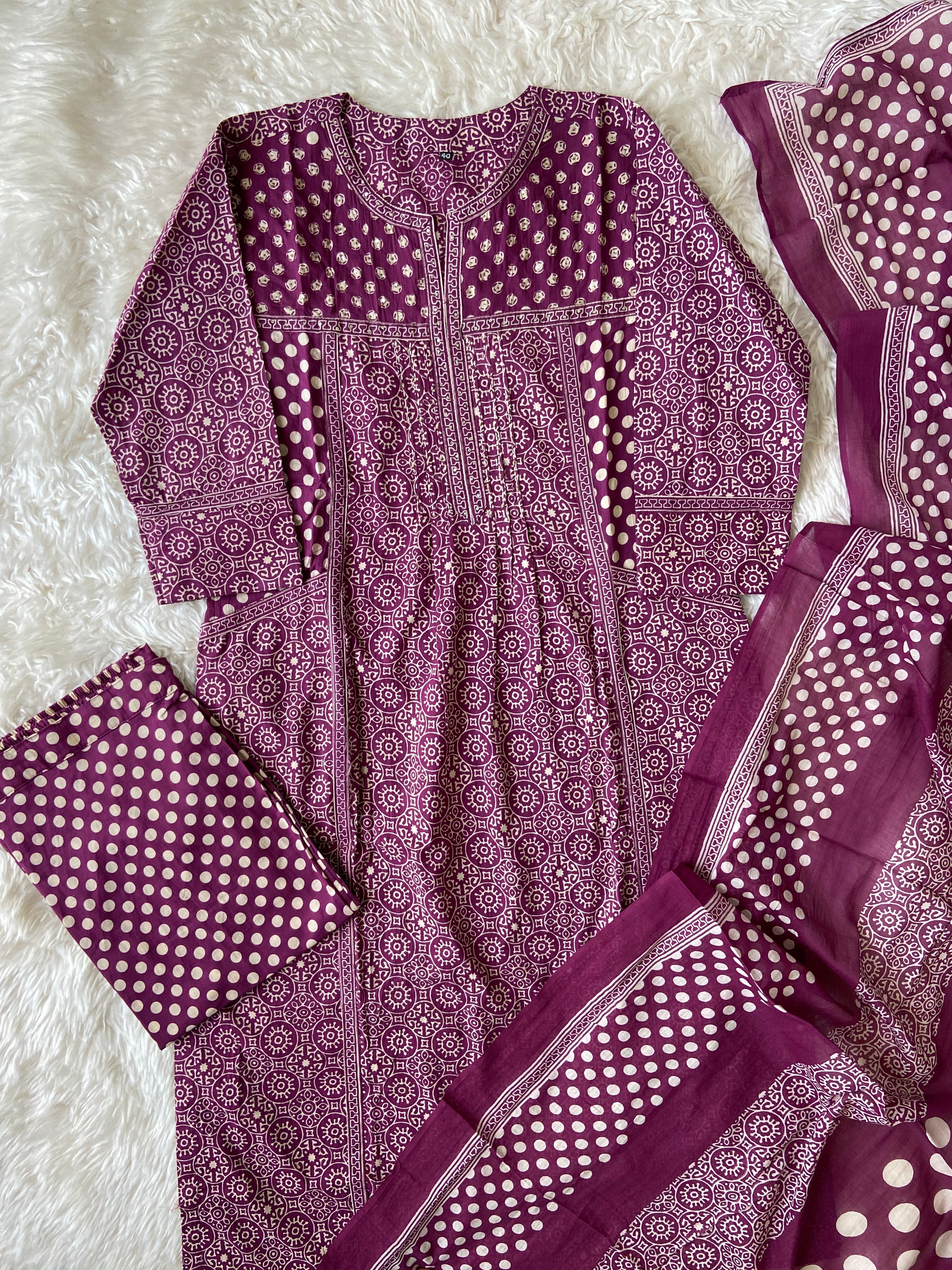 Premium Cotton Kurti Pant Dupatta Set