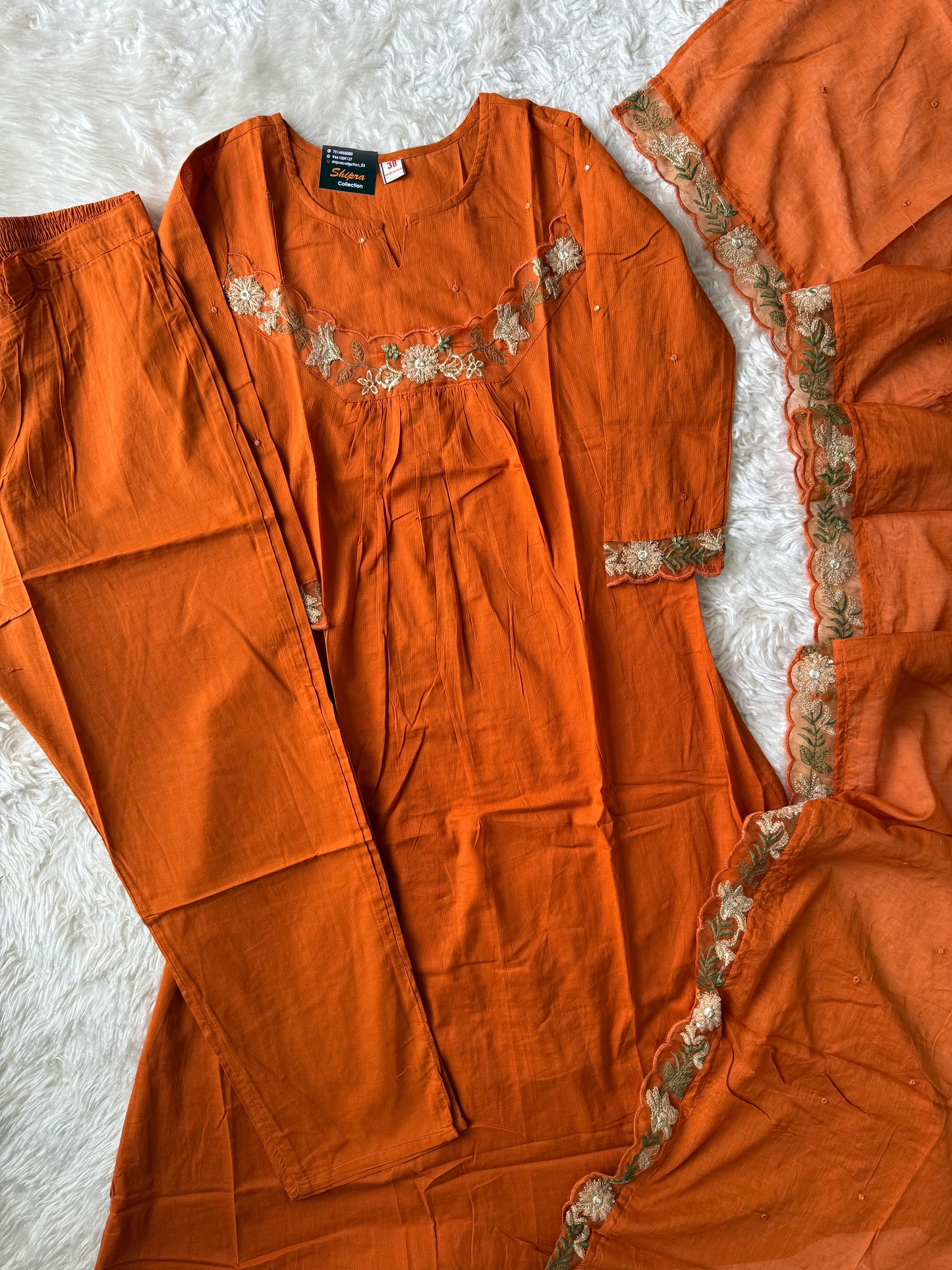 Mul Cotton Kurti Pant Dupatta Set