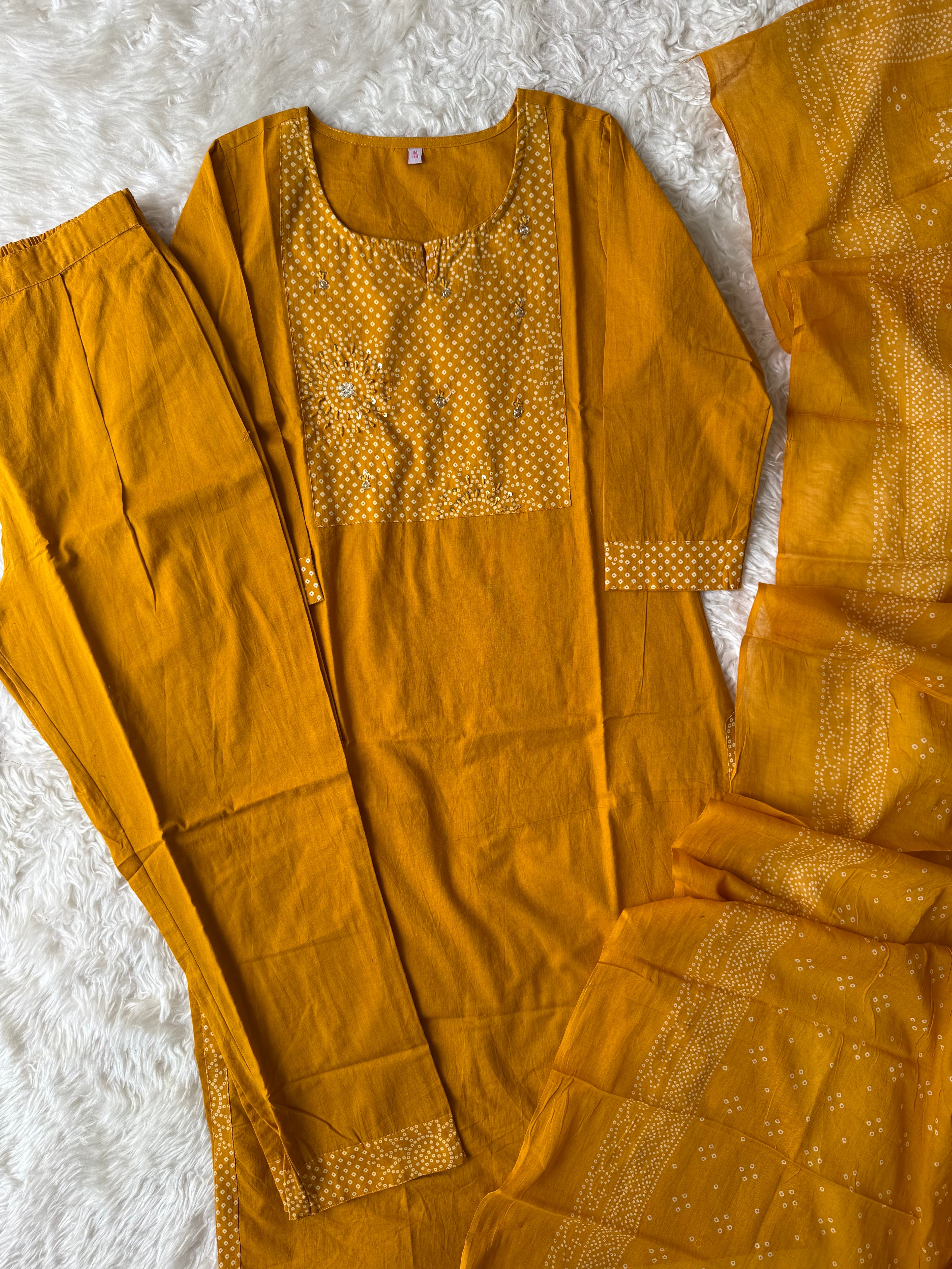 Premium Cotton Kurti Pant Dupatta Set