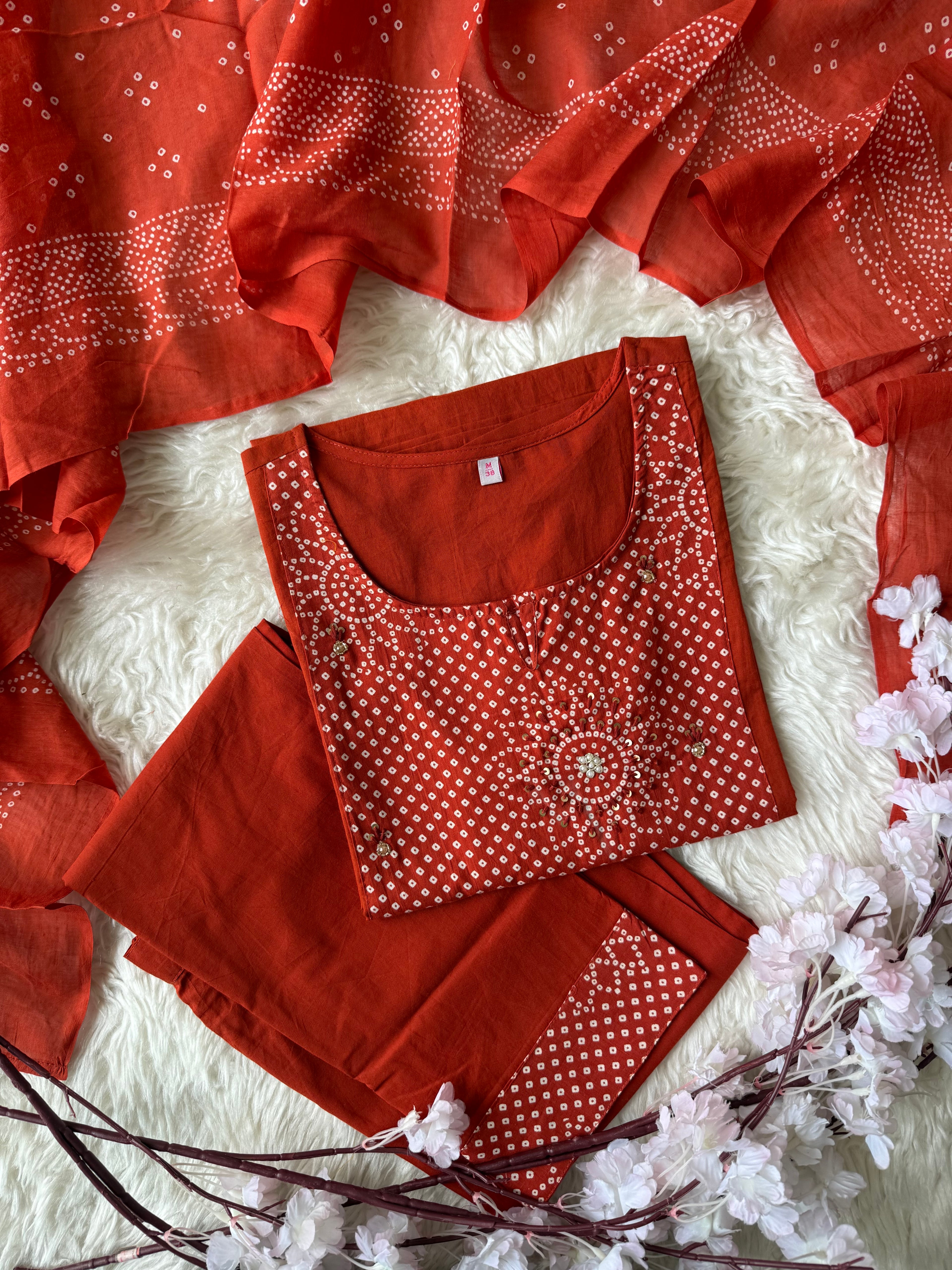 Premium Cotton Kurti Pant Dupatta Set