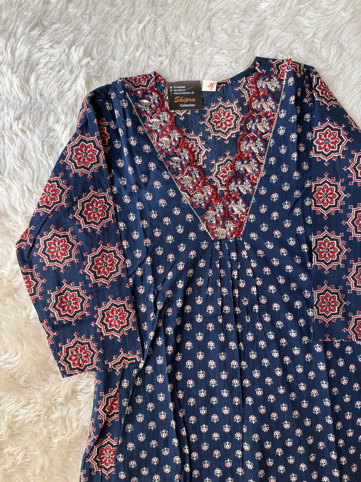 Pure Cotton Kurti Pant Dupatta Set