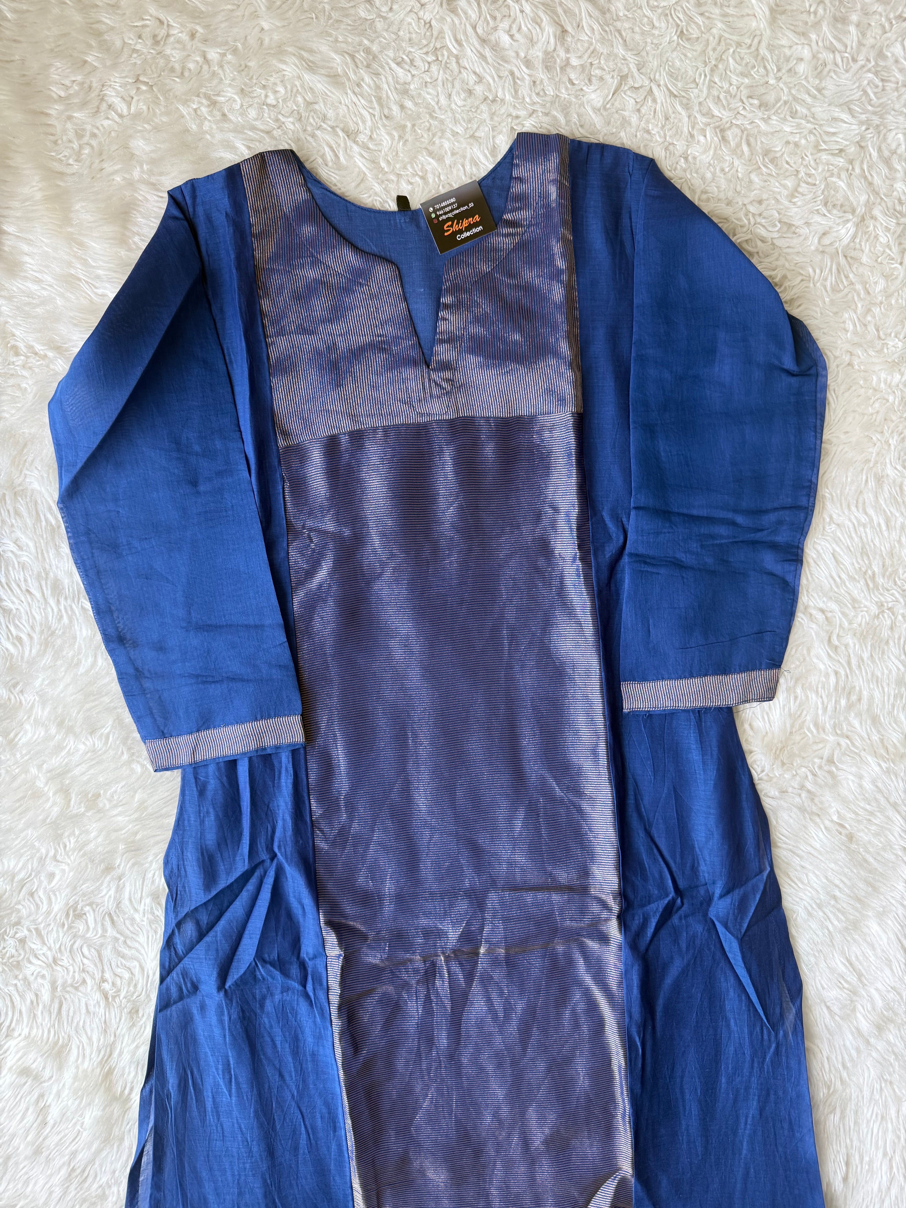 Mul Chanderi Kurti Pant Dupatta Set