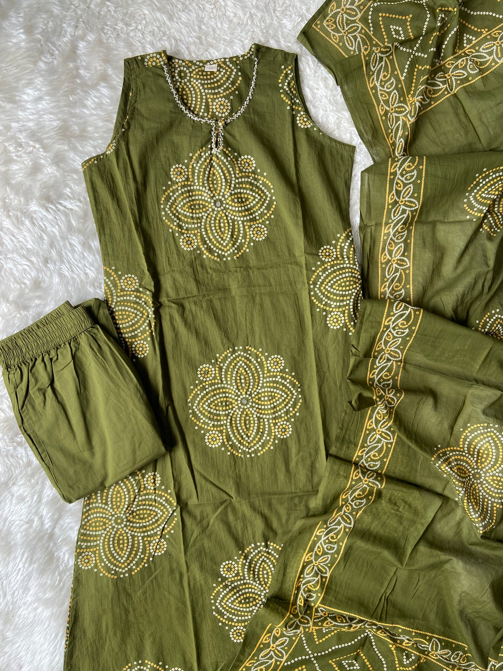 Premium Cotton Kurti Pant Dupatta Set