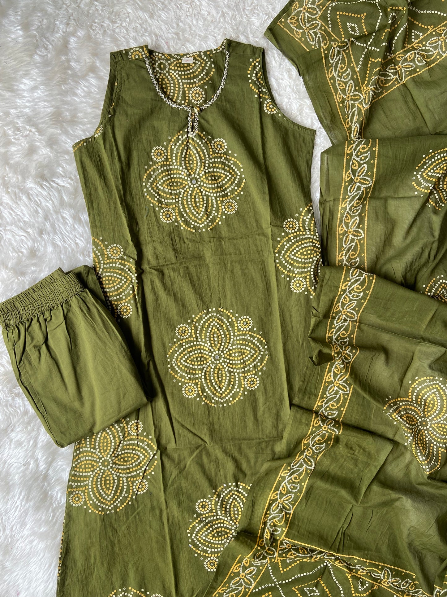 Premium Cotton Kurti Pant Dupatta Set